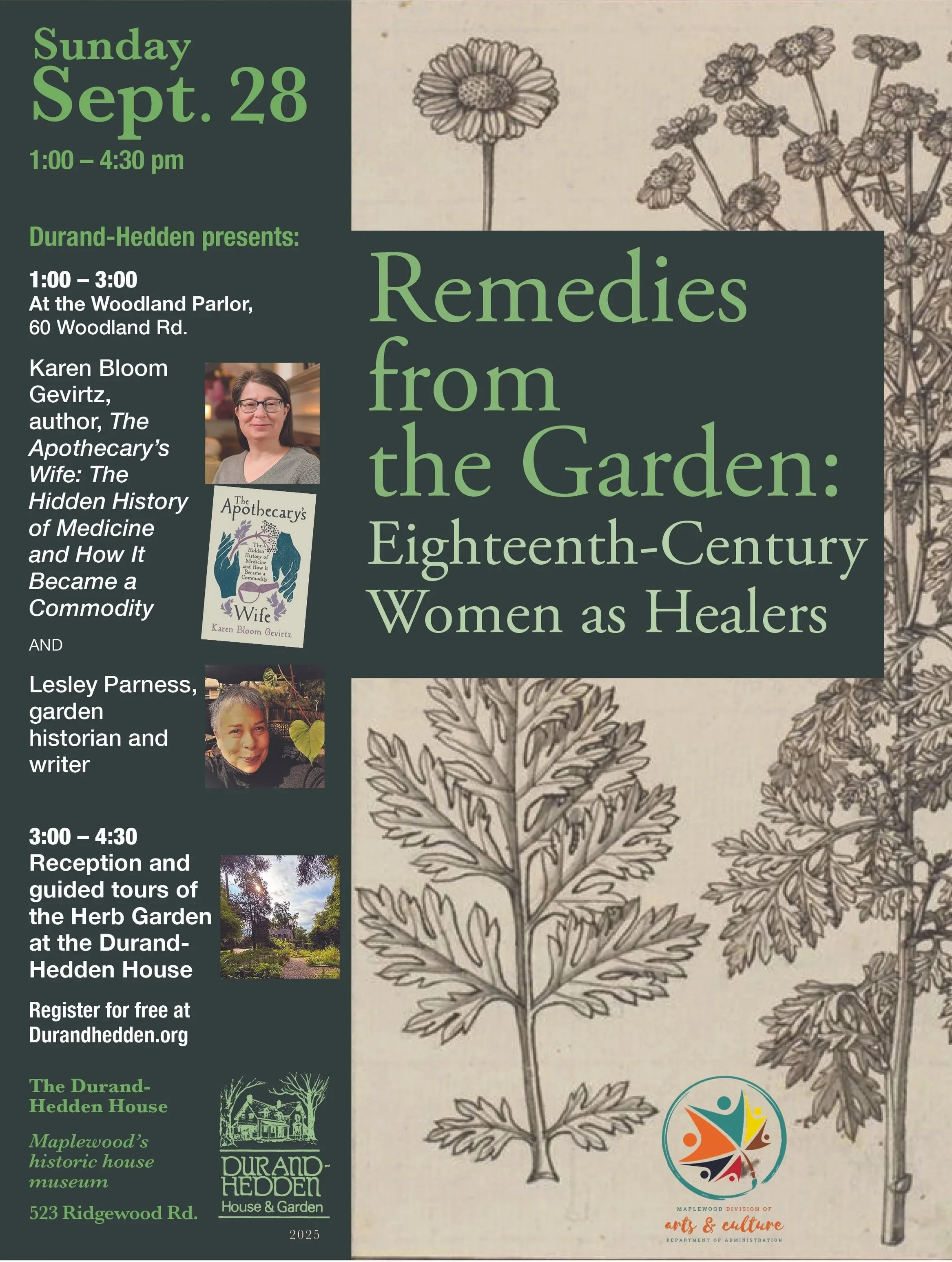 Durand-Hedden Presents Remedies from the Garden: Eighteen-Century Women as Healers
