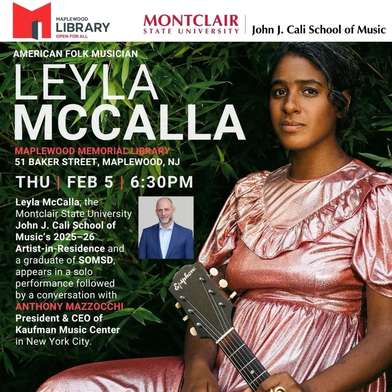Maplewood Memorial Library Presents BHM Concert with Leyla McCalla  - Feb. 5.