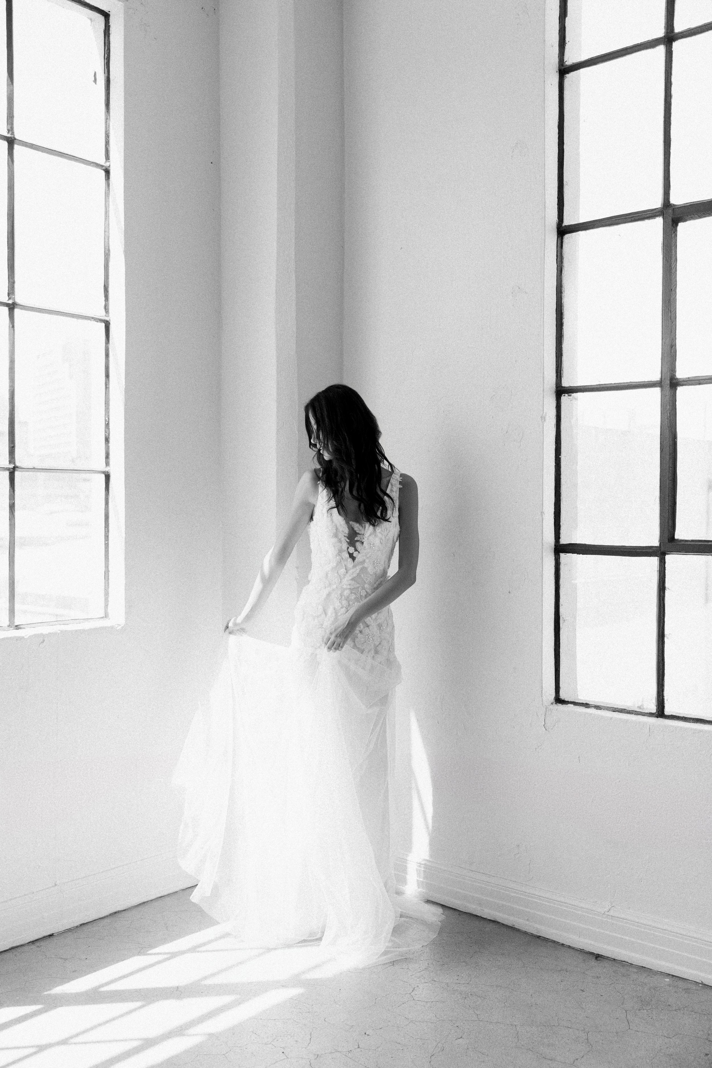 Special beaded tulle floral feather applique, georgette crepe, silk illusion tulle