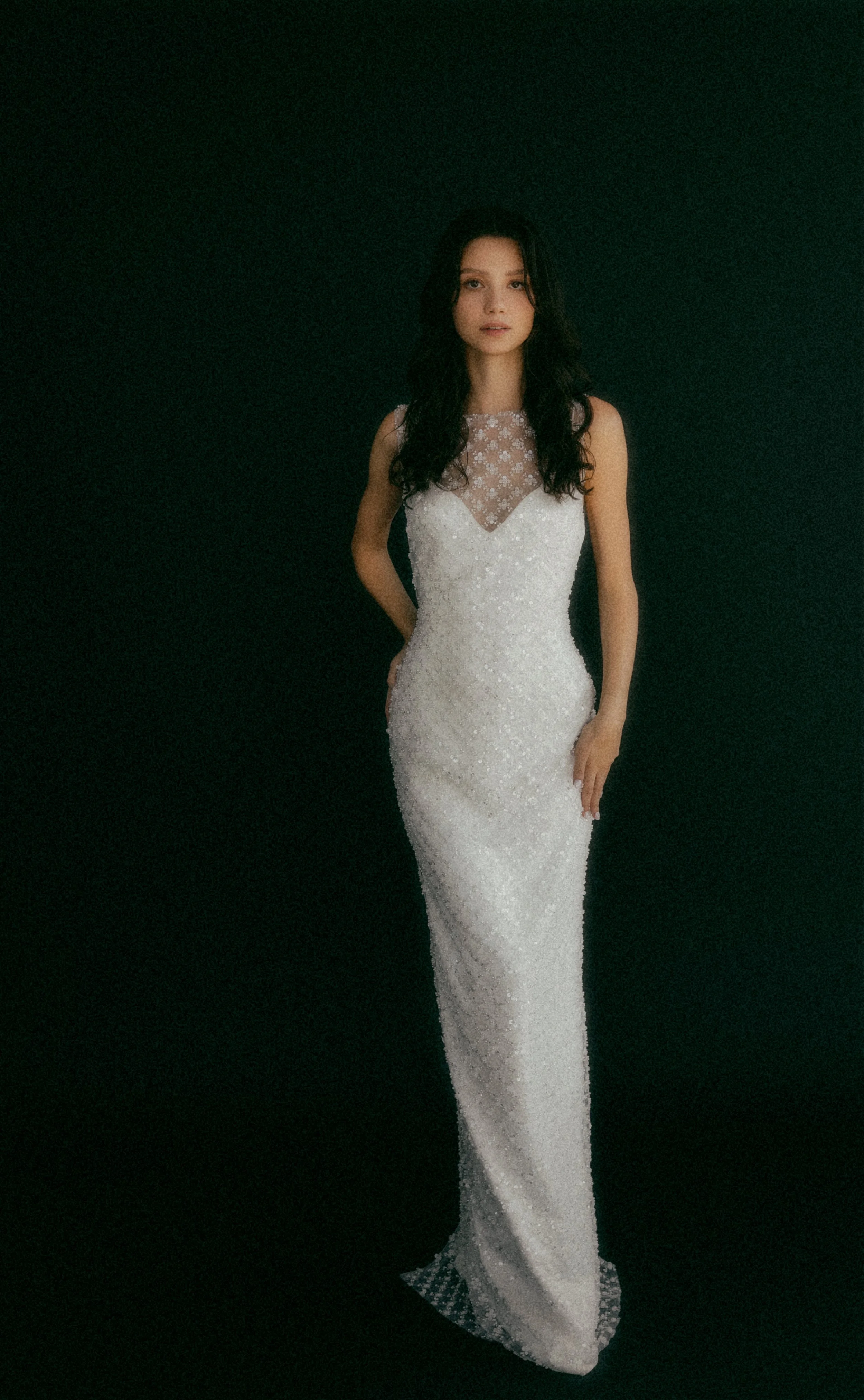 Mulberry silk slip + embellished textile overlay