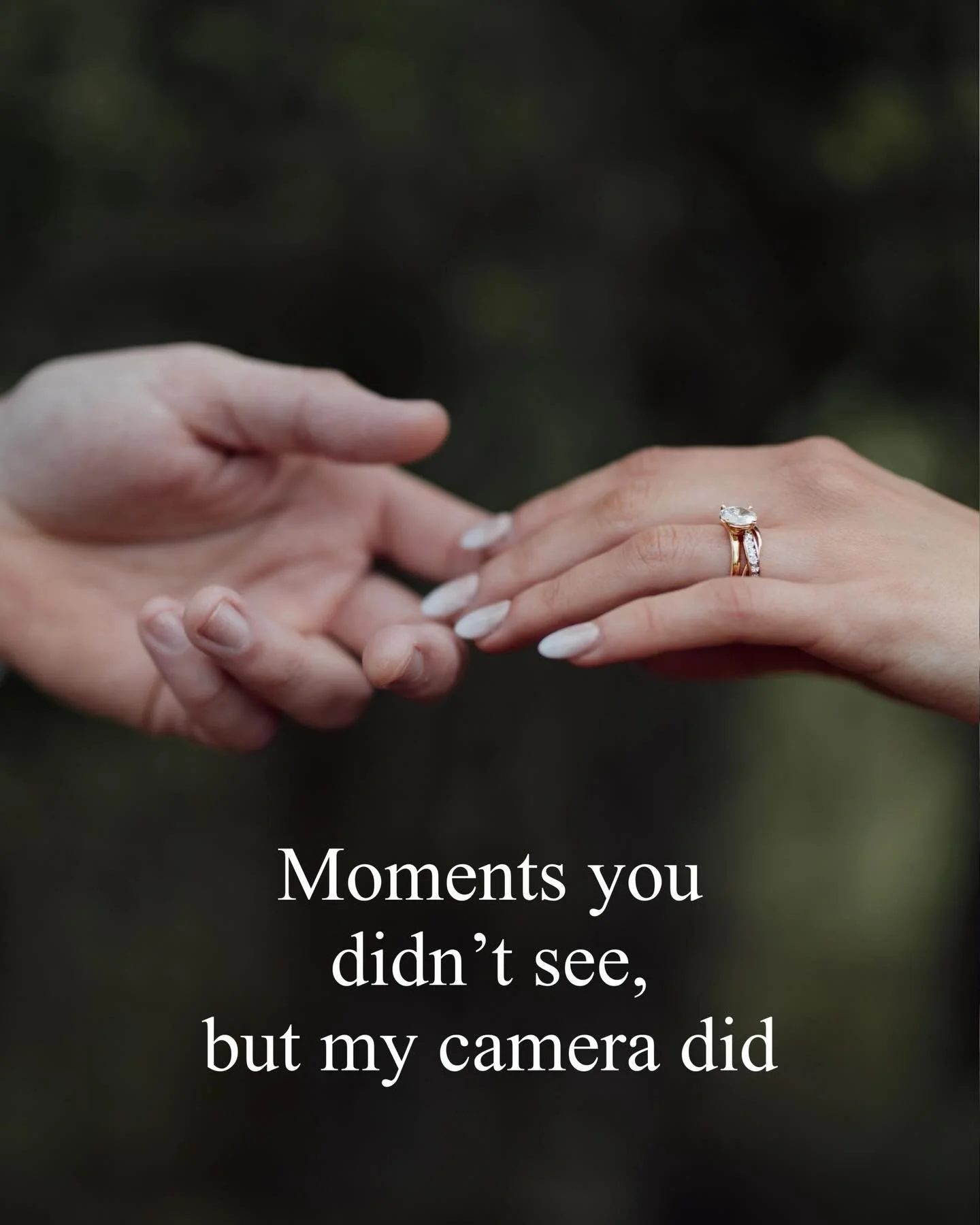 Your wedding day will fly by.
But the moments around you - the ones you miss - deserve to be remembered too.

That&rsquo;s what I&rsquo;m there for.
So you can relive not just what you felt&hellip;
but what everyone else felt for you.