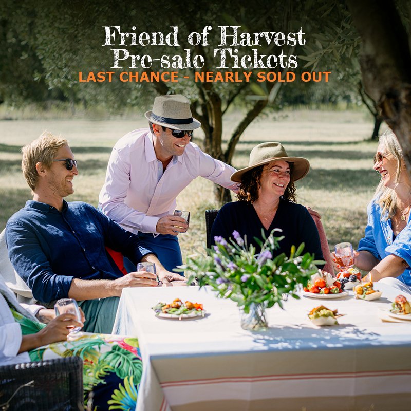 Our exclusive, Friends of Harvest, pre-sale tickets are almost sold out! This is your final opportunity to be among the first to secure tickets for the highly anticipated 2024 Harvest Hawke's Bay Wine and Food Festival at the special discounted Frien