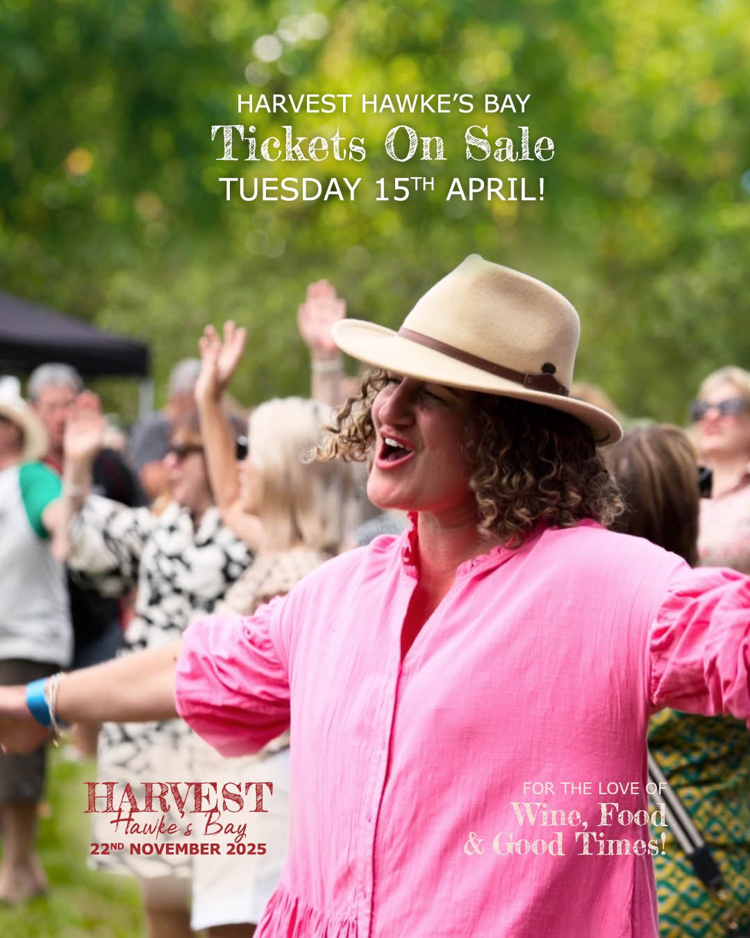 GA Tickets On Sale TOMORROW! 🎟️✨

Don't miss Harvest Hawke&rsquo;s Bay Food &amp; Wine Festival 2025! Celebrate the region&rsquo;s best with 18 wineries, 9 gourmet eateries, and fantastic live entertainment, all set in a stunning olive grove in the 