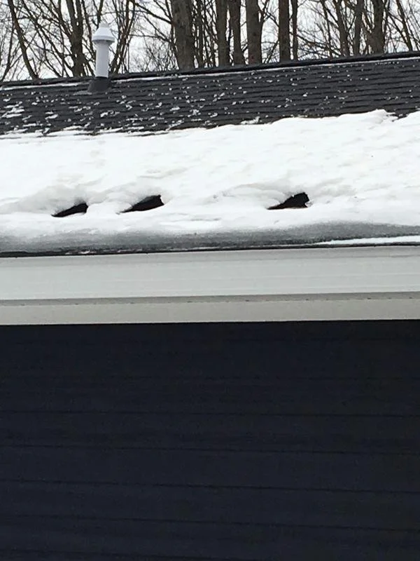 Snow melting from underneath. Heat getting out of the house.
