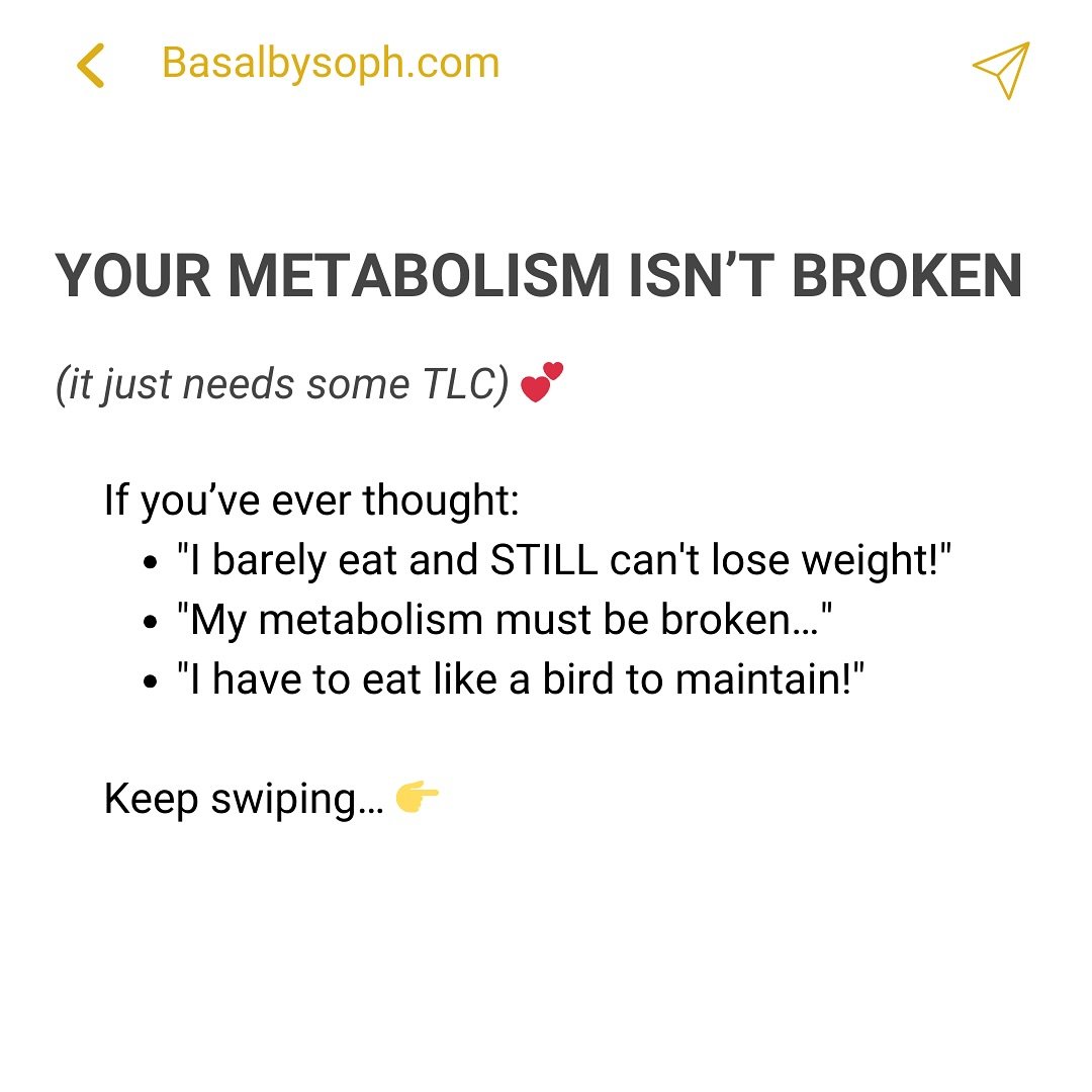 Are you tired of &ldquo;feeling&rdquo; like your metabolism is working against you?!😭

✨Your metabolism isn&rsquo;t broken babe - you just haven&rsquo;t learned how to work WITH it yet ✨

After nearly a decade of experience and helping women fix the