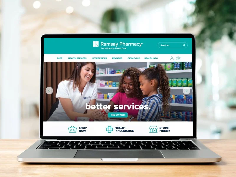 Sunshine Coast Website Design. Ramsay Pharmacy. UX. UI. User Experience. e-commerce