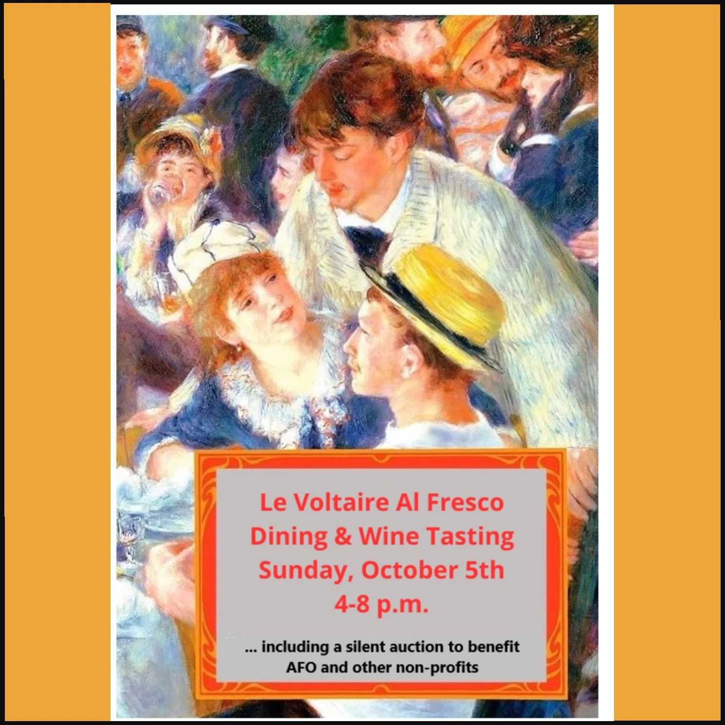 Le Voltaire Al Fresco Dining & Wine Tasting