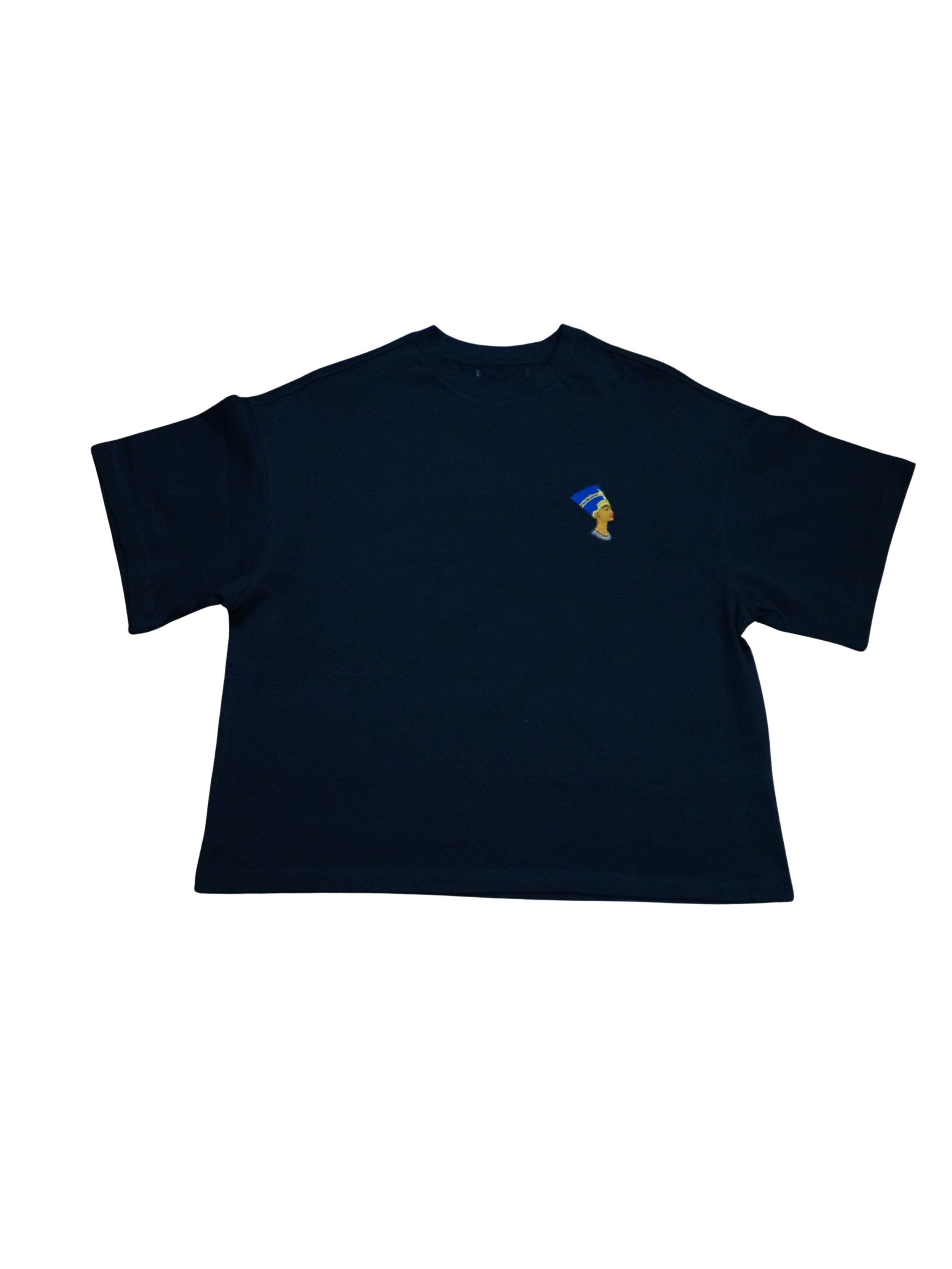 afcb Queen Nefertiti Black Boxy T-shirt (Front).PNG