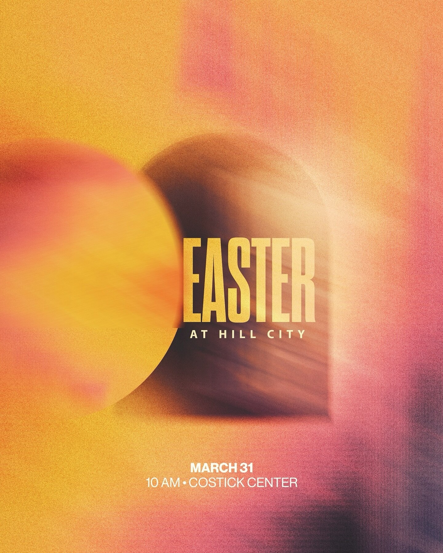 Join us for EASTER at Hill City as we celebrate that Jesus is alive! 

10 am &bull; Costick Center

🎉 Kids will join us in service - but if you need extra space there will be a wiggle room with toys and service streaming!

🥚 Stick around after serv