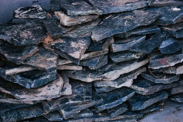 stacks of flat stones looking like a wall