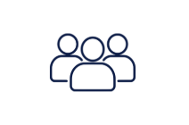 Icon of three people standing together
