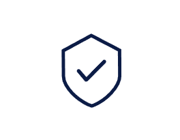 Shield with a checkmark inside, symbolizing security or protection.
