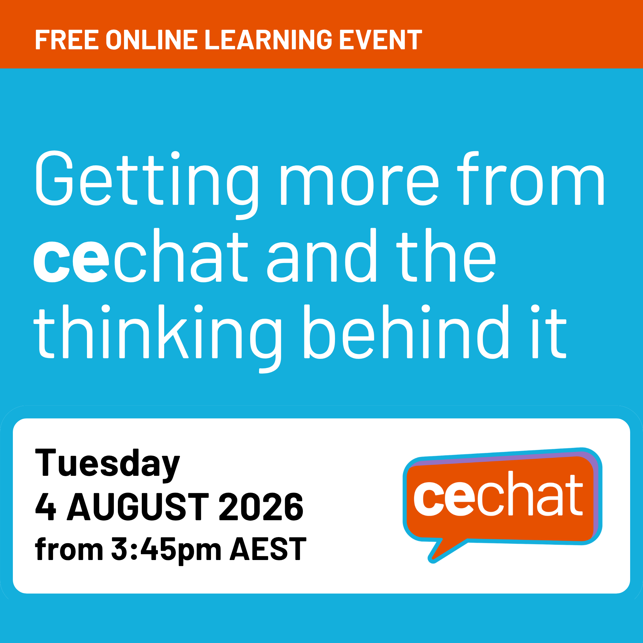 Upcoming learning event!