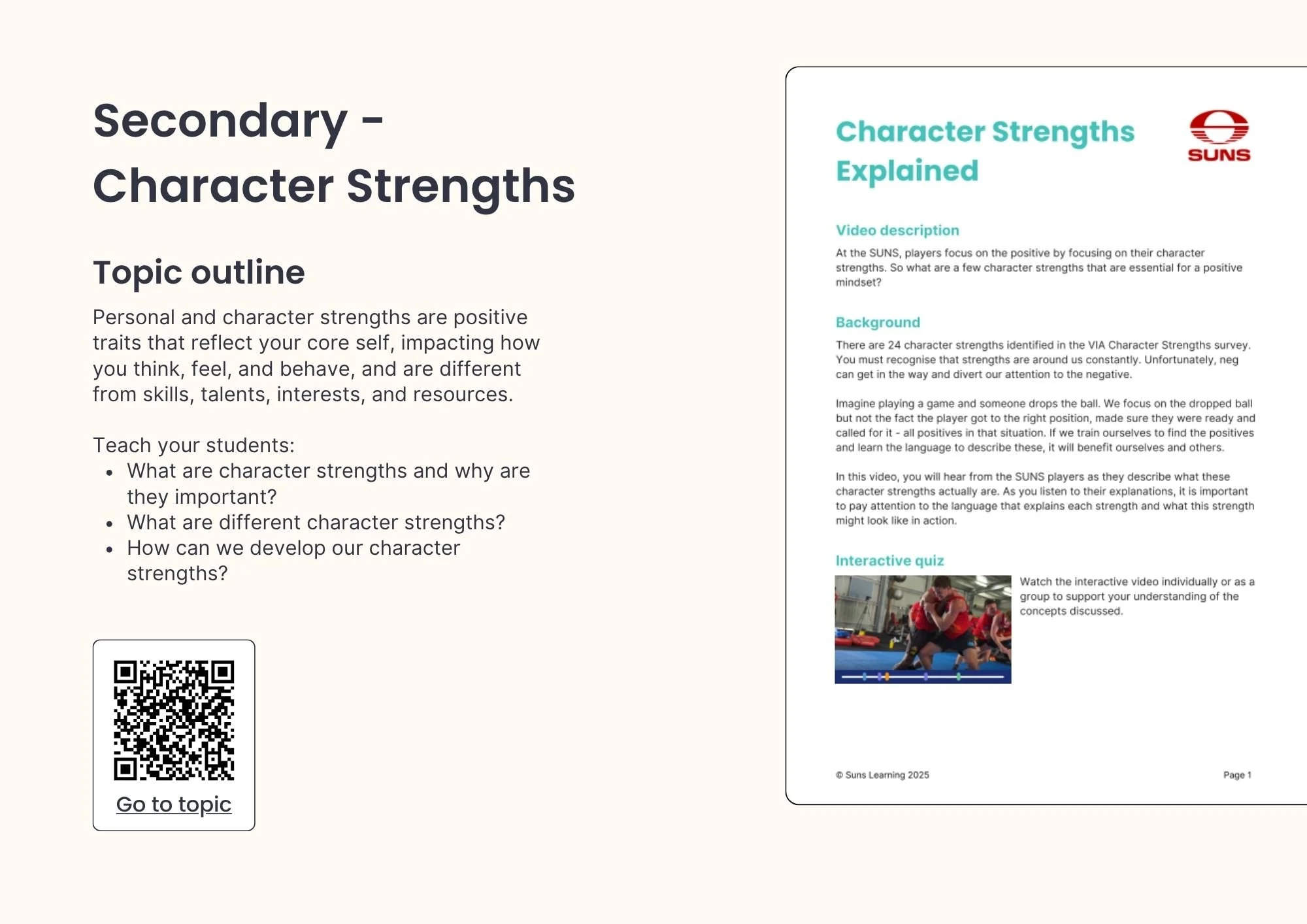 Character Strengths (Secondary) — CEnet