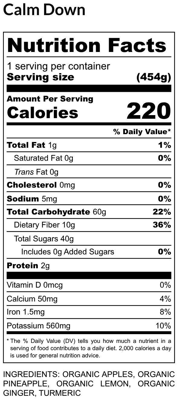 Calm Down - Nutrition Label.png