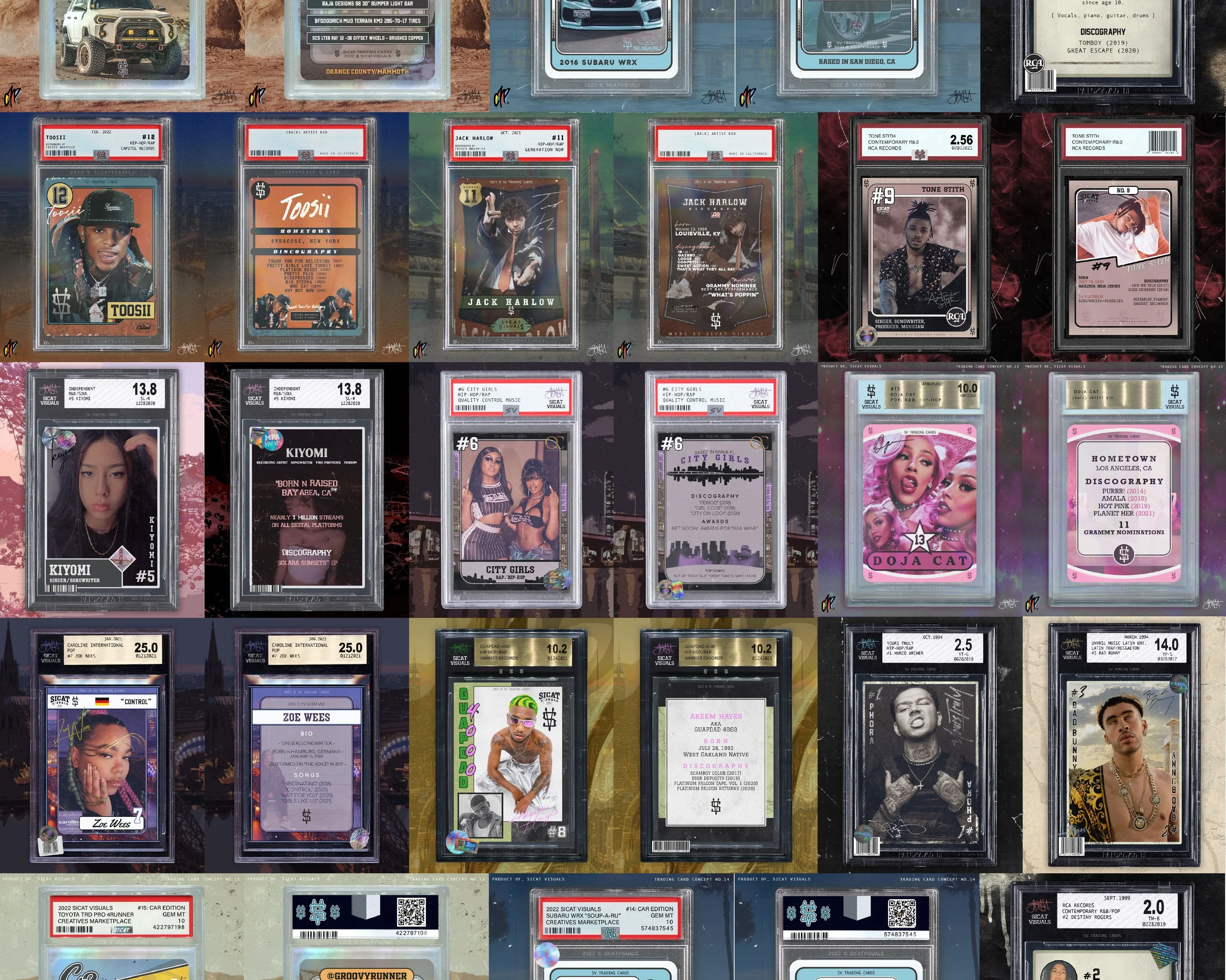 Sicat Cards, Sicat Visuals, Toosii Trading Cards