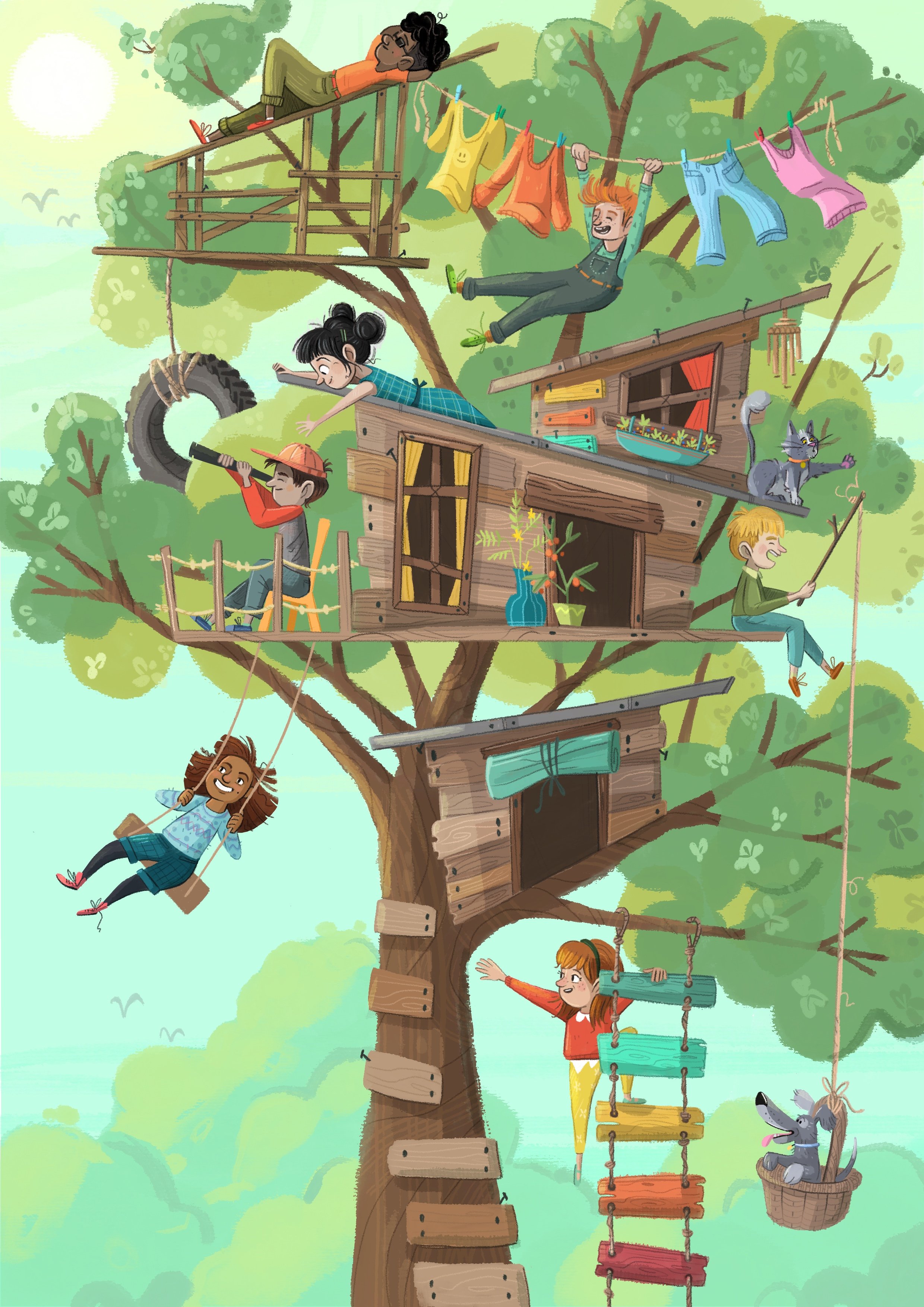 Building a Treehouse Kid Lit Art