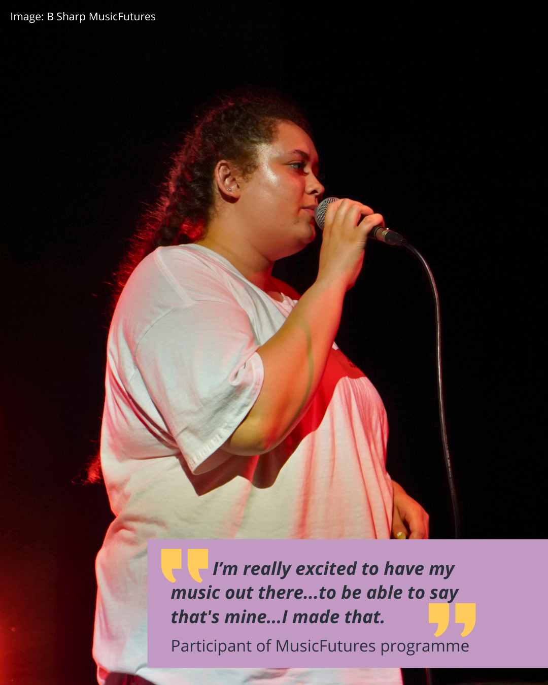 "I’m really excited to have my music out there...to be able to  say that's mine...I made that." Participant of MusicFutures programme