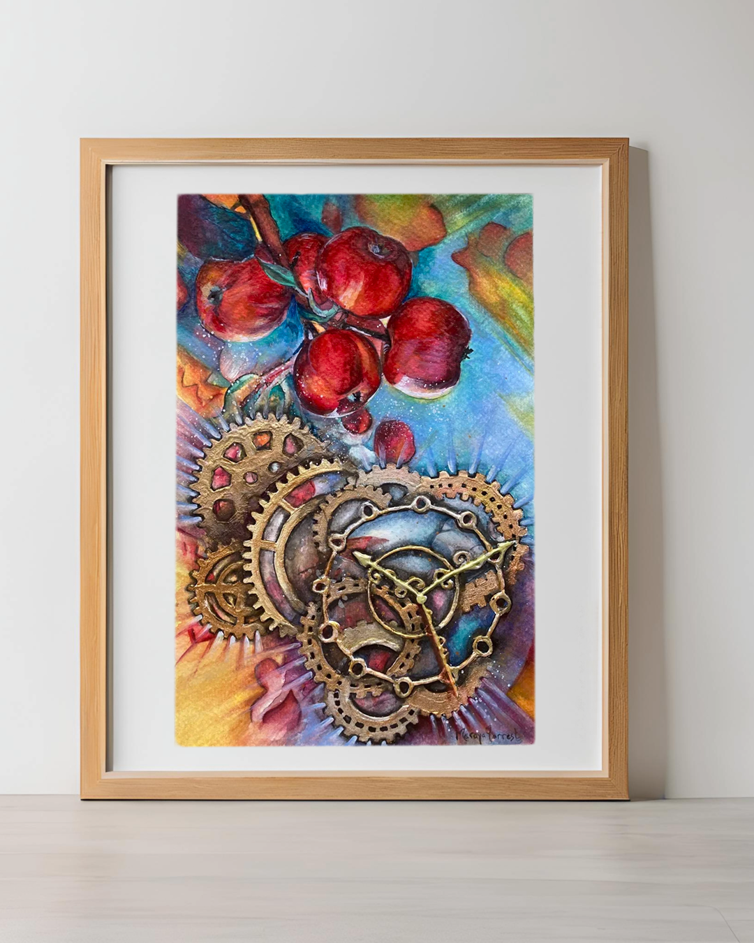 ‘Time to Receive - the Fruits of my Labours’ (Japanese watercolour - 25cm x 16,3cm)