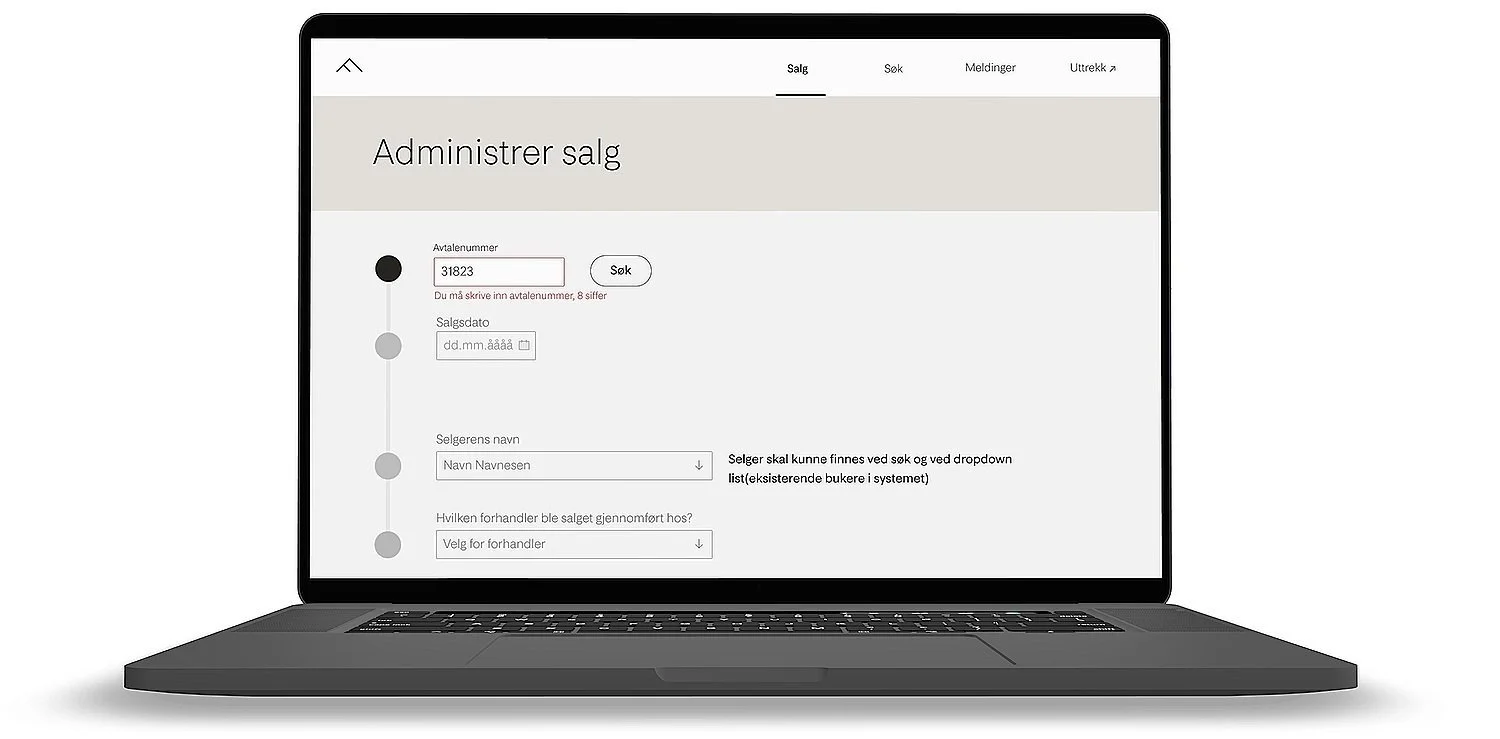 UX/UI • Fremtind internsystem for bilforhandler