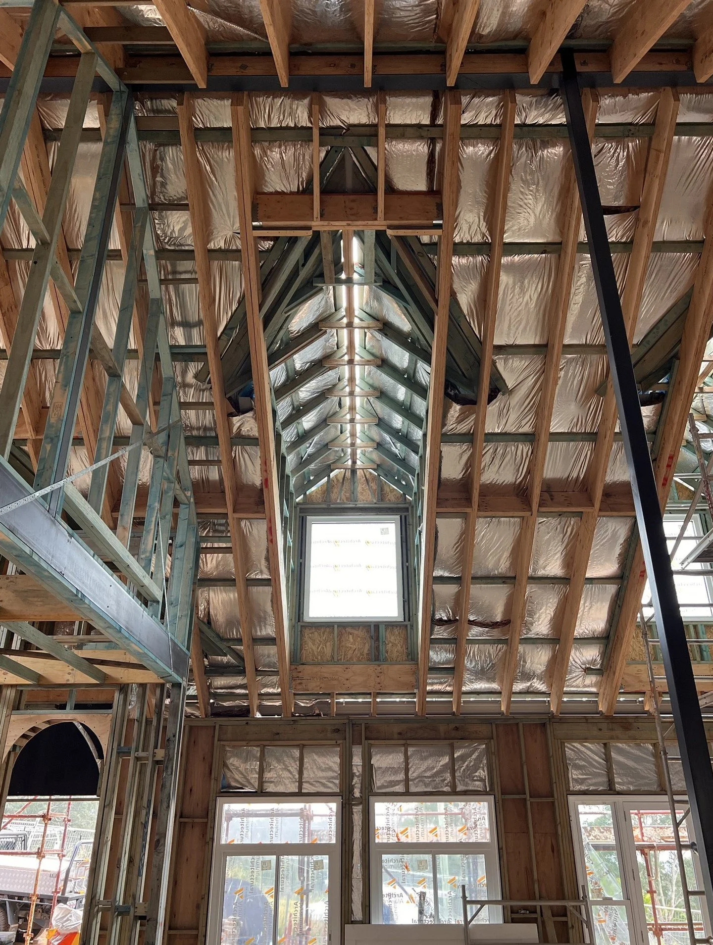 The ceilings at our Mulgoa project are already making a bold impression. With soaring heights and attention to detail, this home is designed to impress. 
Striking pendant lights will be introduced, adding a sculptural element that complements the ove