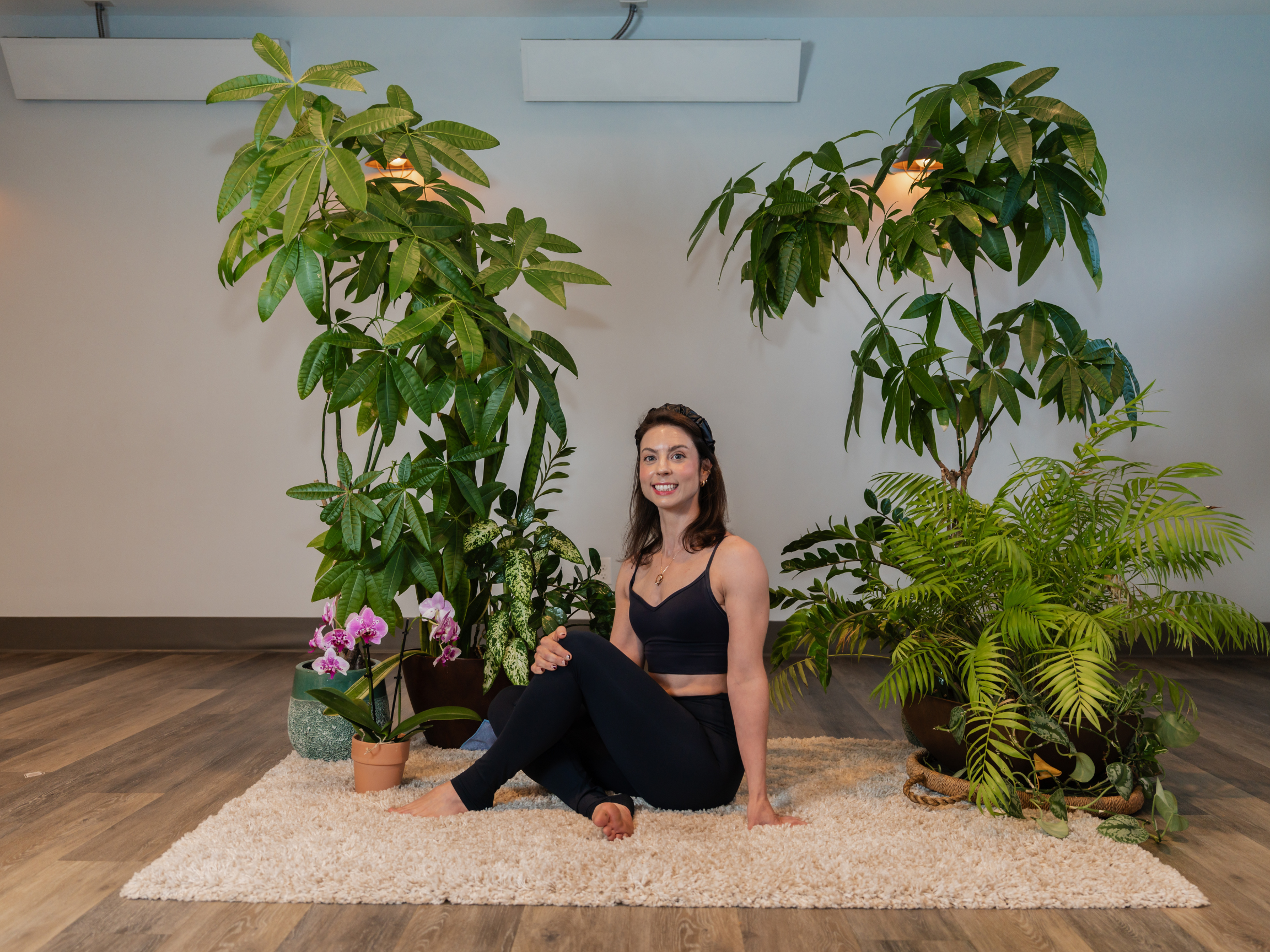 Fiona Duncan sitting politely on a stool