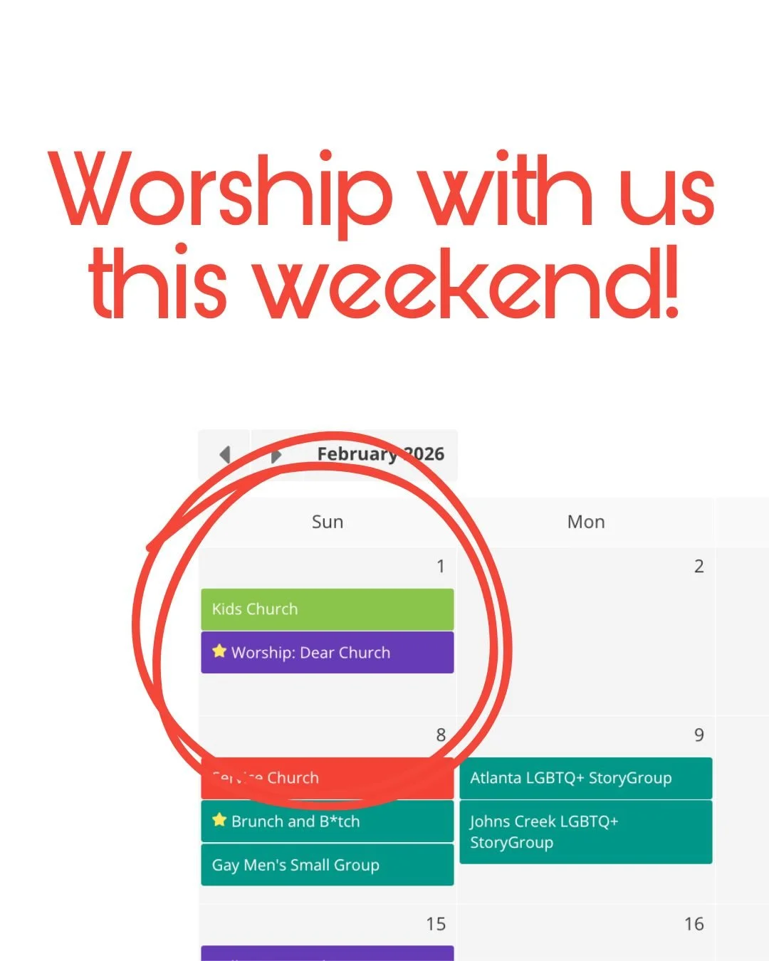 We are circling the date and counting down the days until we see you.
Join The Collective this Sunday, Feb 1st, for worship, community, and Kids Church. We&rsquo;re continuing our journey of love and justice, and we need your voice in the mix.