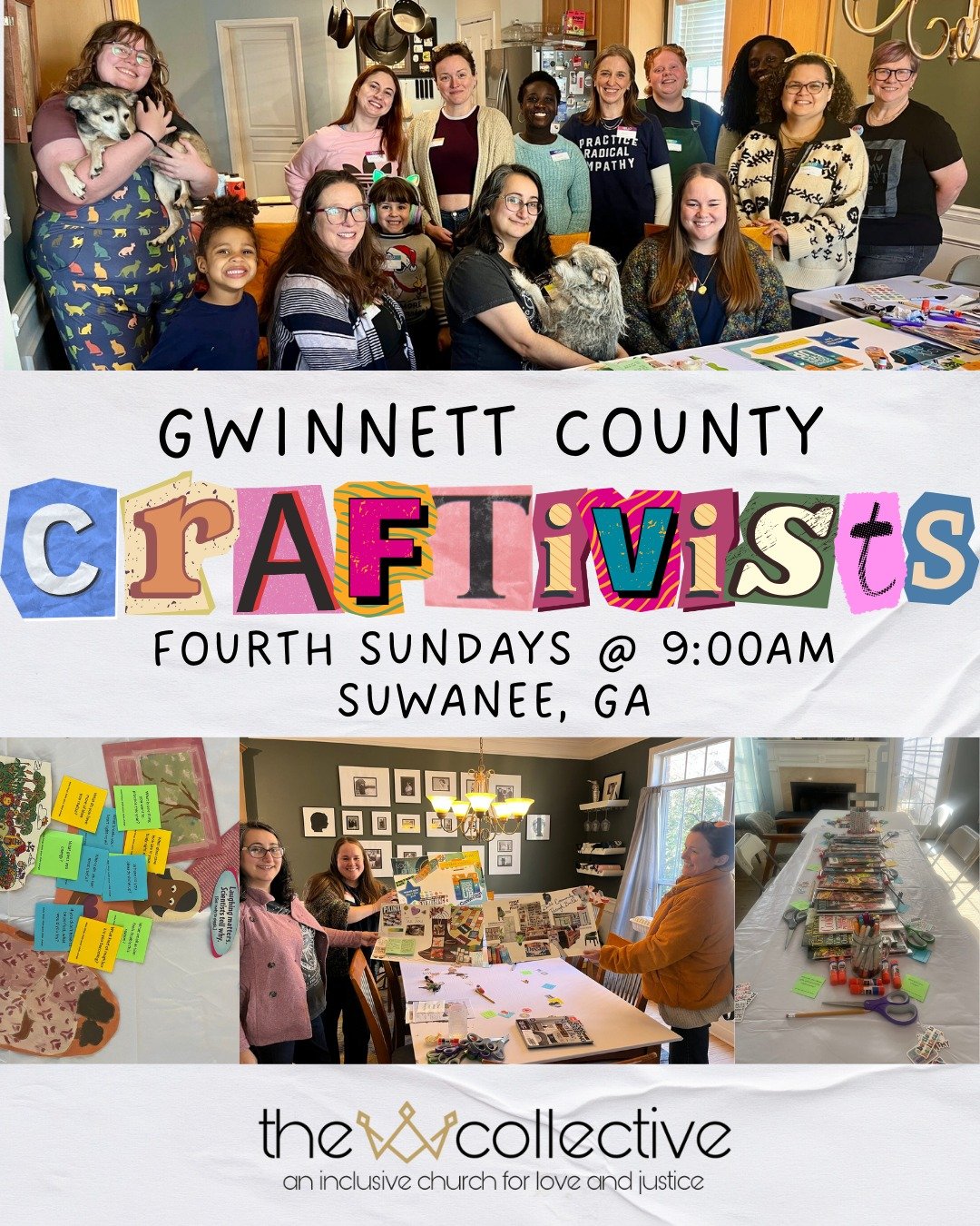 This Sunday! Don't miss out on our second Gwinnett County Craftivist outing! ❤

This monthly gathering is an opportunity to make something meaningful while building community and imagining how we might show up for each other amidst a turbulent world.
