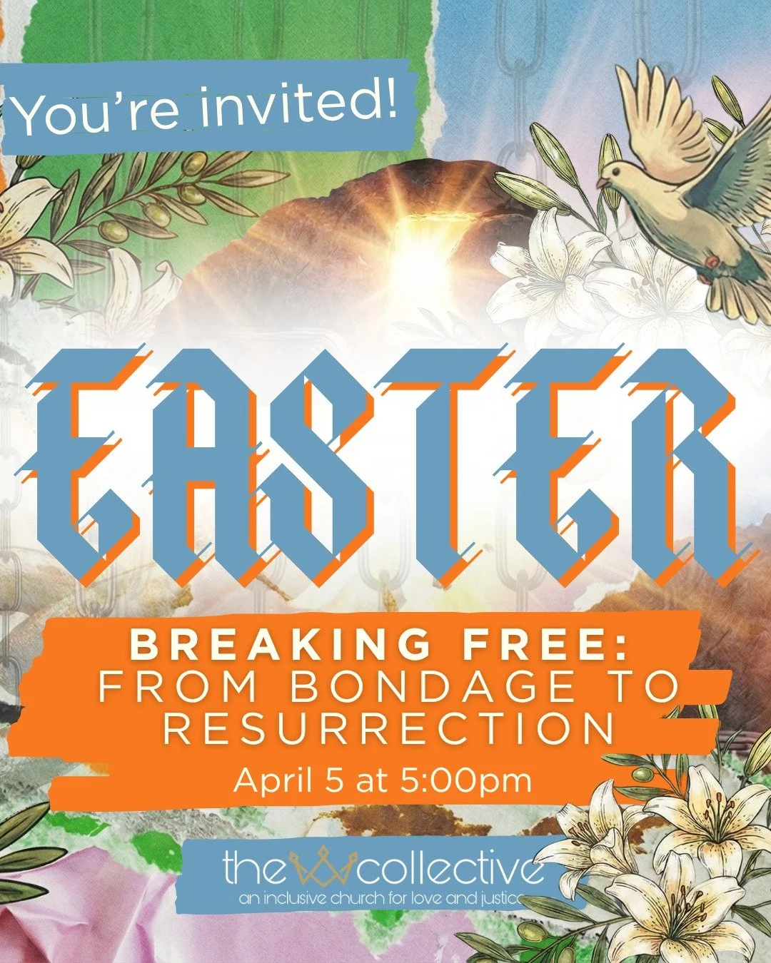 Collective folks, here is your digital invite kit! 💌  Hit the 'share' button to post this to your stories or send it directly to friends and neighbors. Help us get the word out about our radically welcoming community seeking love and justice. Everyo