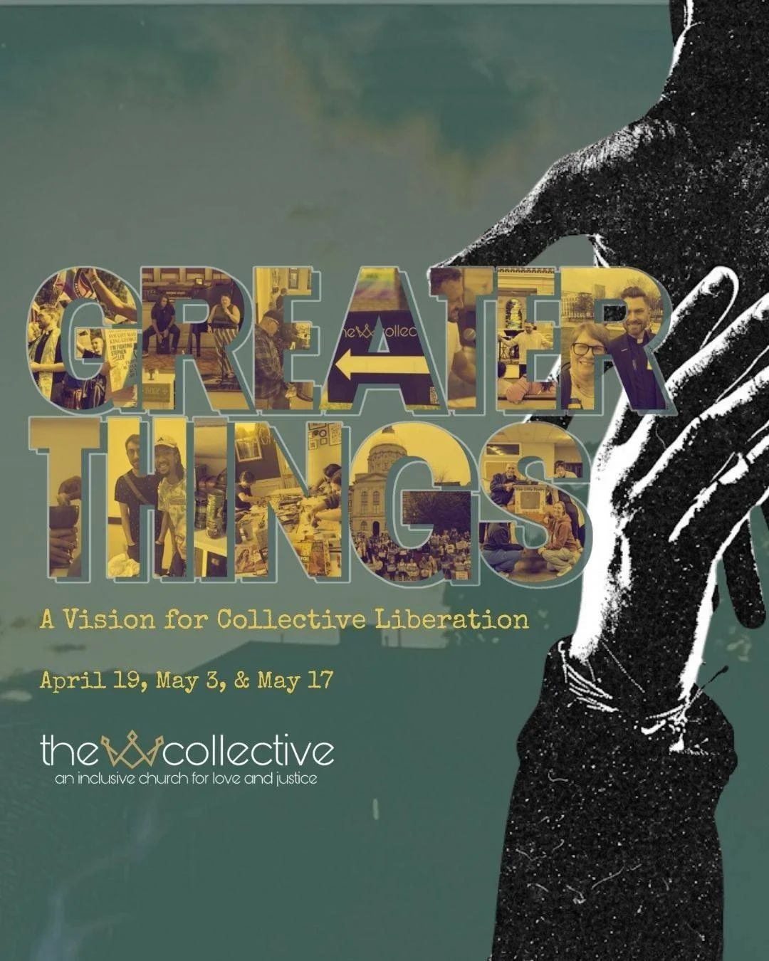 We believe God is calling us toward even greater things.

This Sunday, April 19th, we&rsquo;re kicking off our new series: Greater Things. We&rsquo;re imagining how we can co-create a community fiercely committed to collective liberation right here i