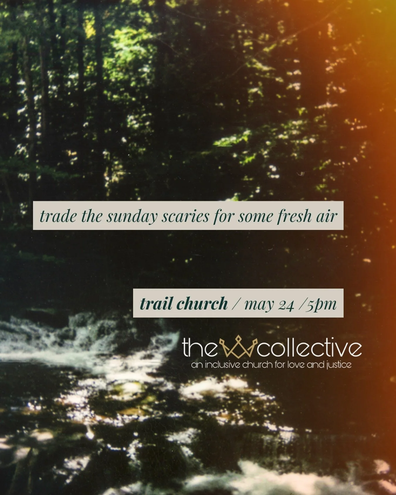 need some fresh air? join us for trail church! this sunday at 5pm. we&rsquo;re meeting at Leita Thompson Memorial Park in Roswell. More info on our calendar