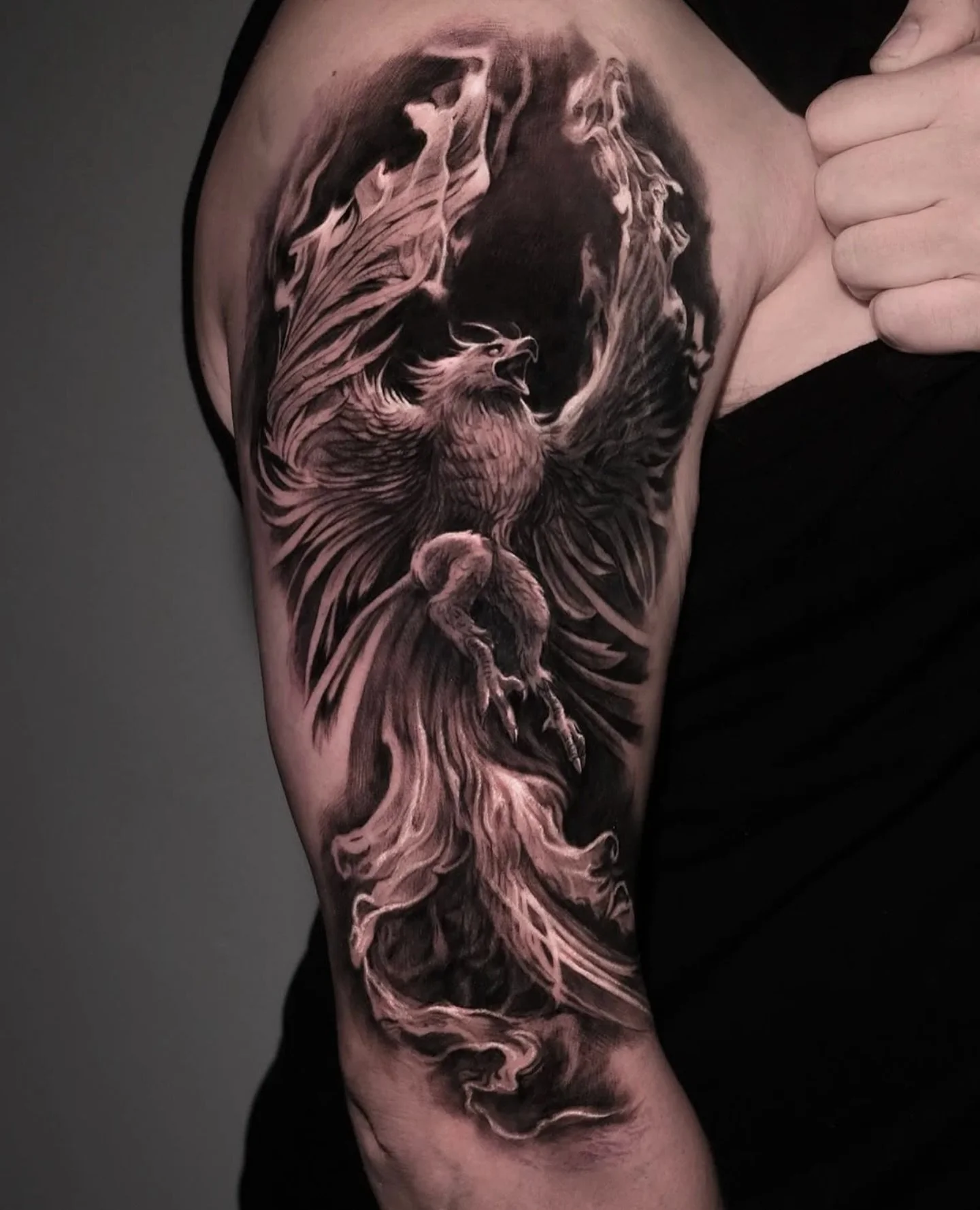 Phoenix 🐦&zwj;🔥 
By Resident Artist @kwontattoos 

Take this as your sign to start that piece!
Bookings &amp; Inquiries:
📧 info@sjtattoostudio.com