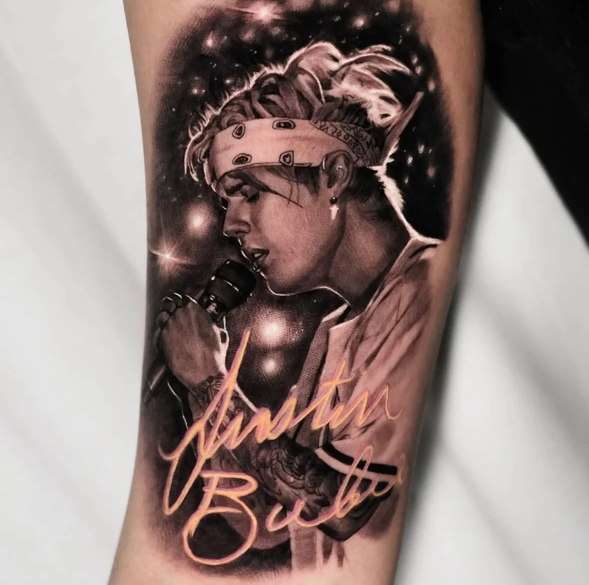 @lilbieber headlining Coachella.. why not get your favourite artist inked? Done by @kwontattoos !