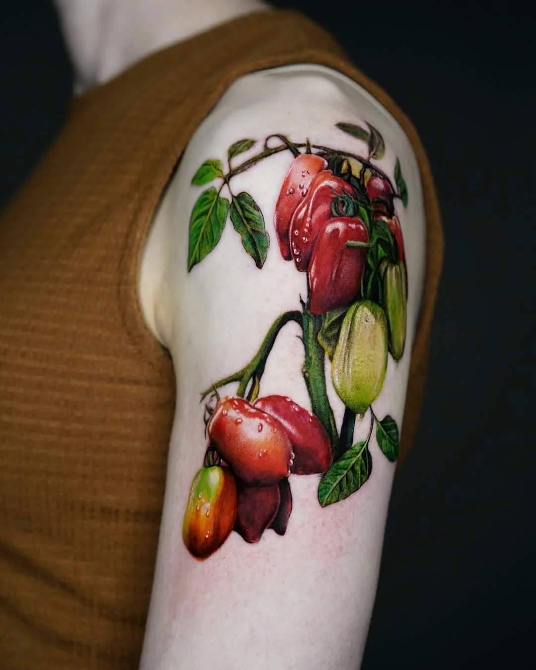 Fresh off the vine, San Marzano tomatoes.
Book with @suno_tattoo ! 
📧 info@sjtattoostudio.com