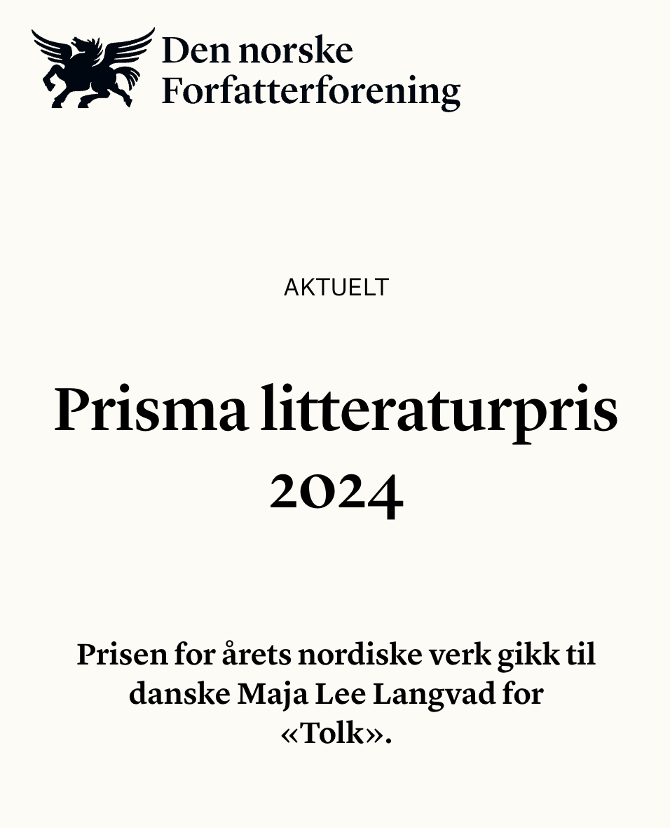 Norske Forfatterforening, 20241209: Prisma litteraturpris 2024
