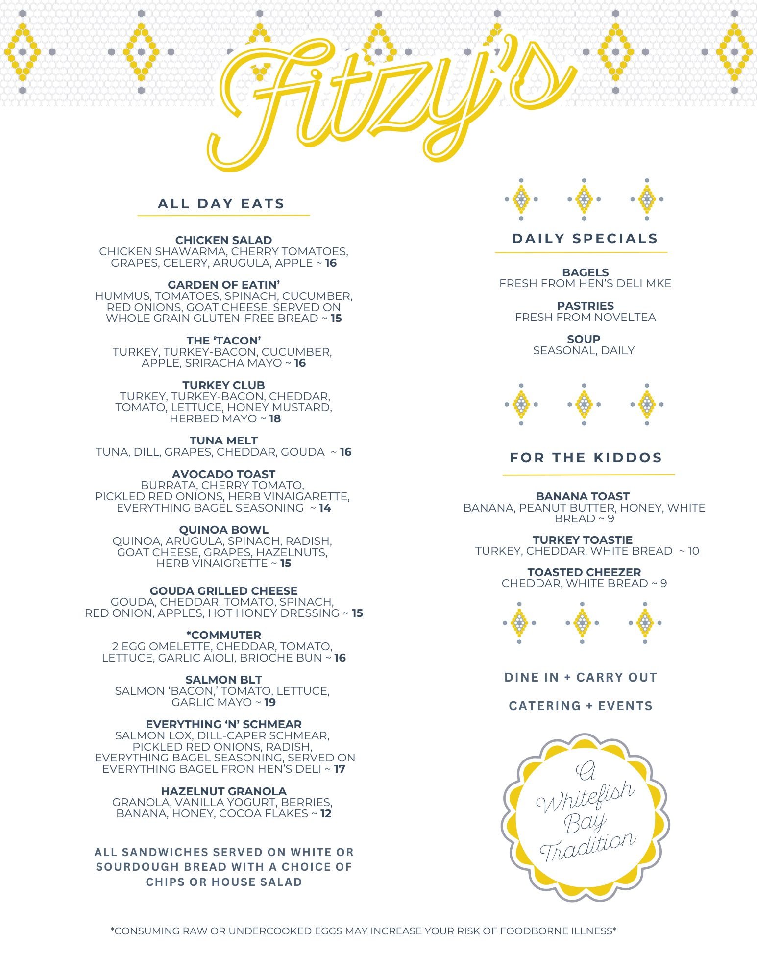 Fitz Group Menu Menus — Fitzy's Cafe