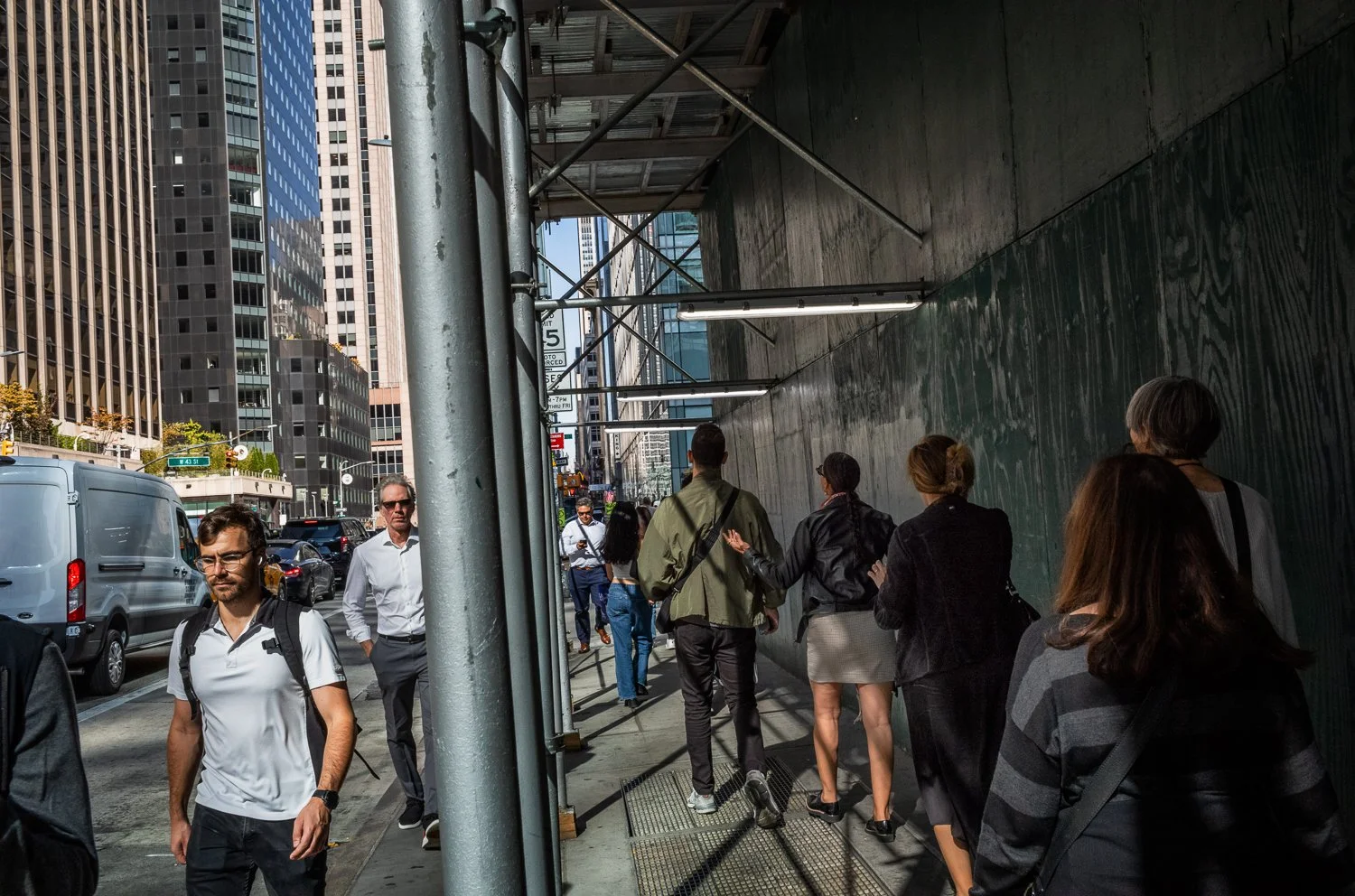  Sidewalk in New York City, New York, USA on October 23, 2024. 
