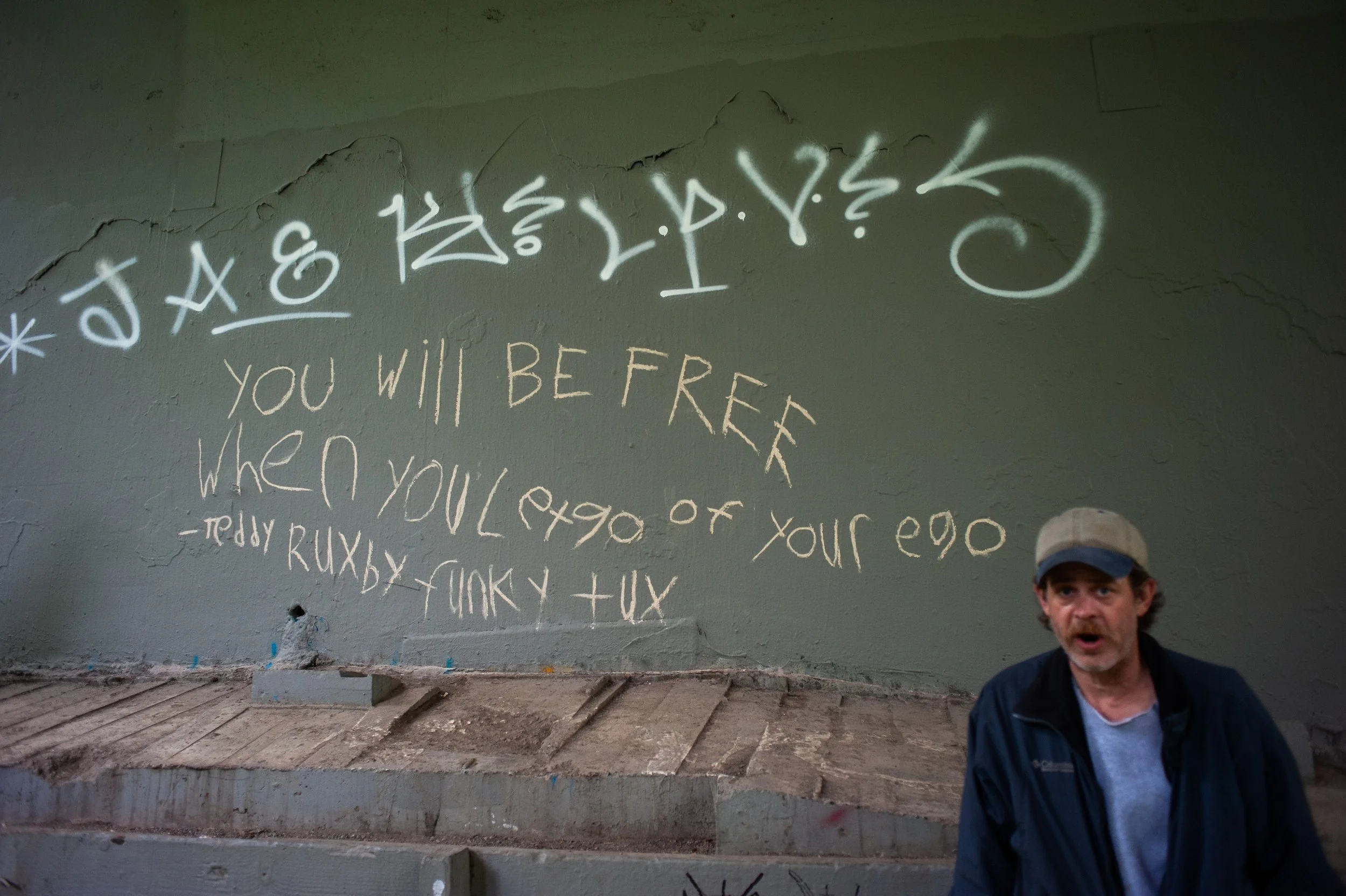  Graffiti adorns the wall underneath Cowan Park Bridge in Seattle, Washington, USA on June 1, 2011. 