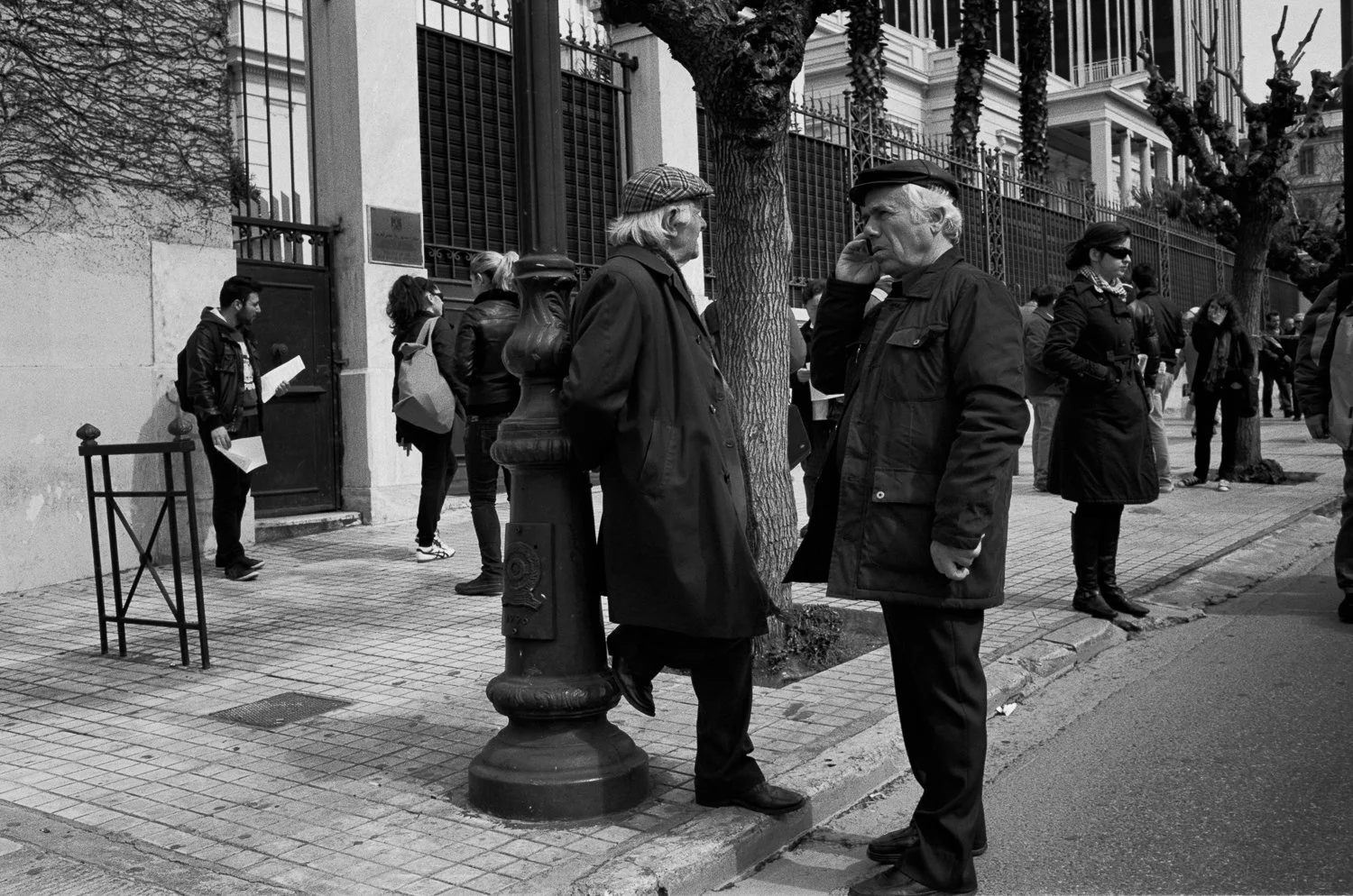 Athenians gather near the center of Athens, Greece during the economic bailout on March 8, 2012.