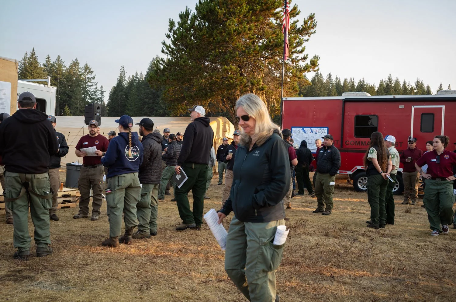 Firefighting operations for the Bear Gulch Fire in Washington State, USA on August 12, 2025.