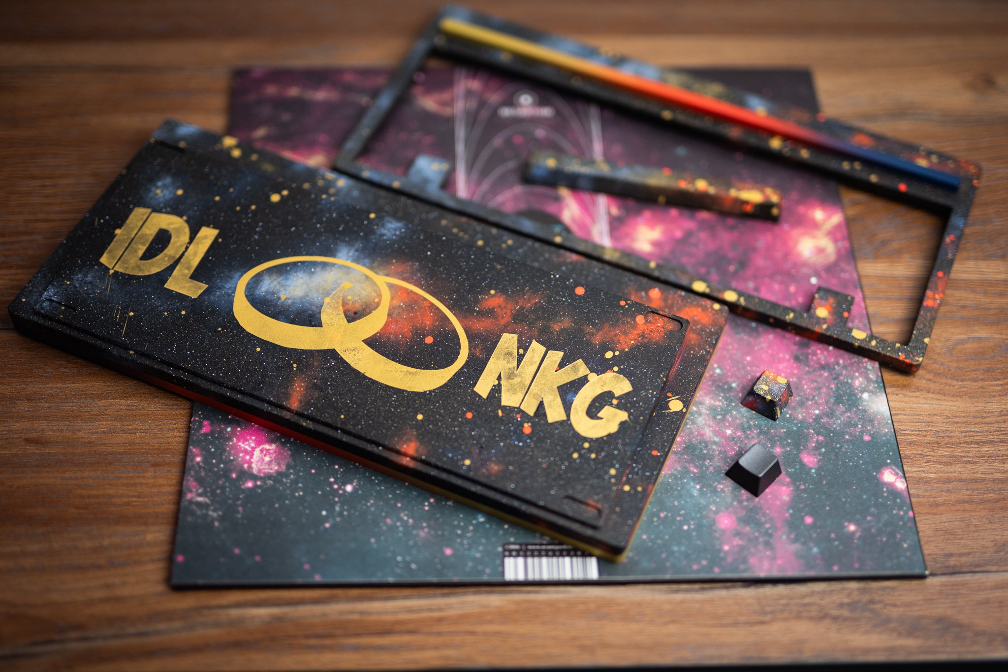 J-02 in a custom galaxy effect, inlay, stencil work & 3 colour fade 