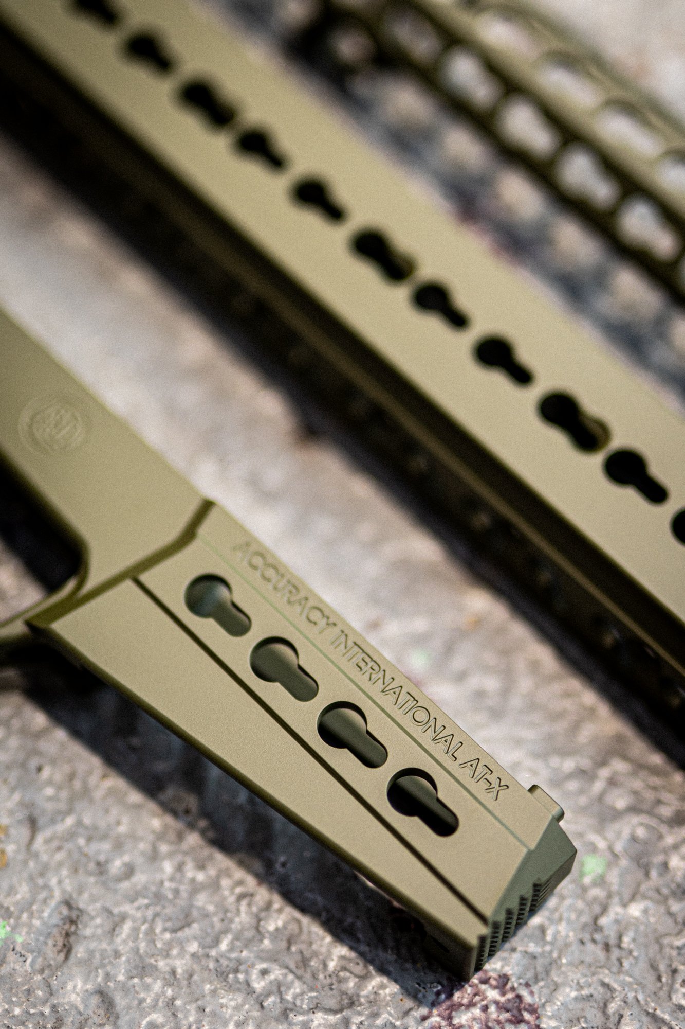 Accuracy International chassis in H-240 OD Green