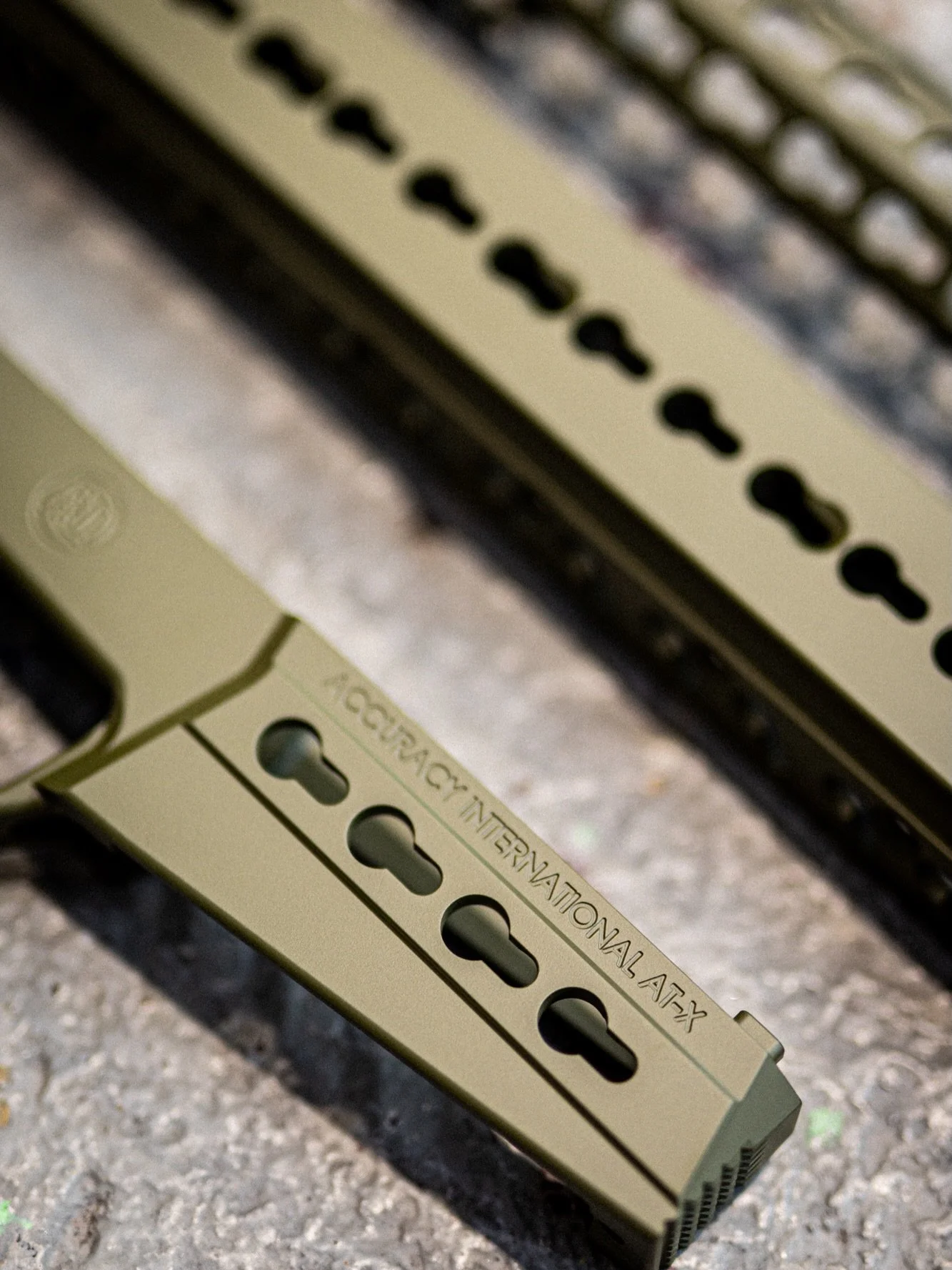 Bob bought in his AT-X chassis in for the Cerakote treatment. 

The old coating and spray paint was chemically stripped off, gassed out and blasted to create the perfect substrate for Cerakote. 

H-240 MilSpec O.D Green was the coating of choice. Sup