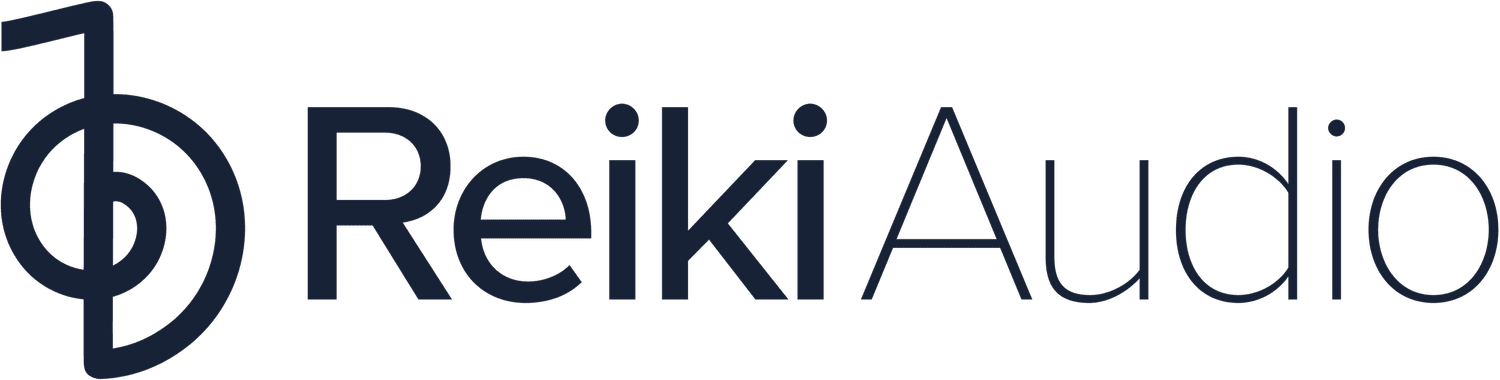 RekiAudio logo with a stylized speaker icon in dark blue and green.