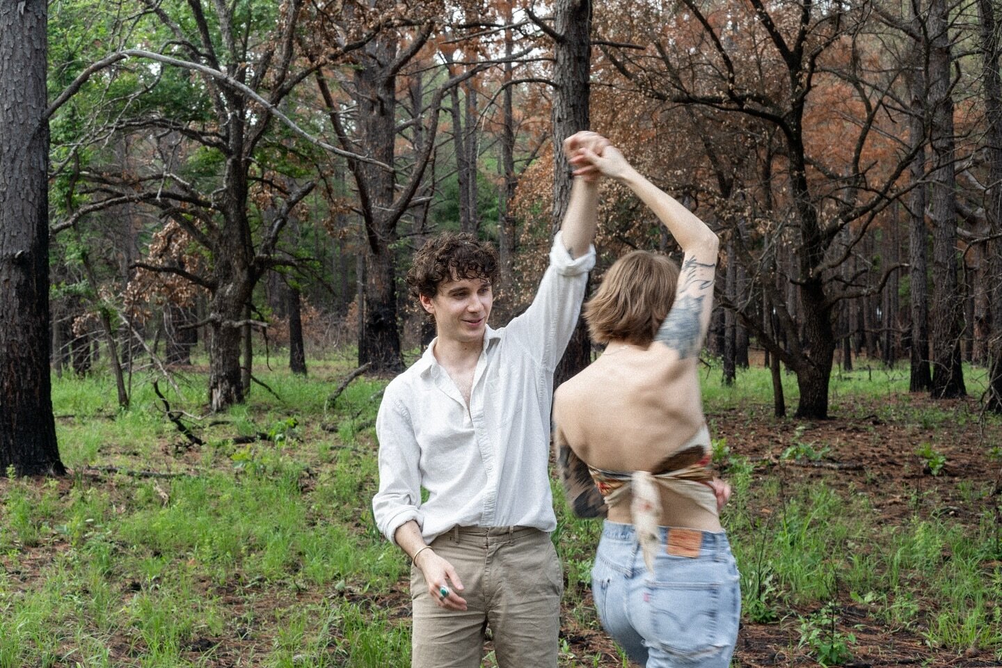 Ash + Raphael dancing in the woods. These two are now living together in France and I couldn&rsquo;t be happier for them. Wishing them all the best wishes for a healthy and happy year together.