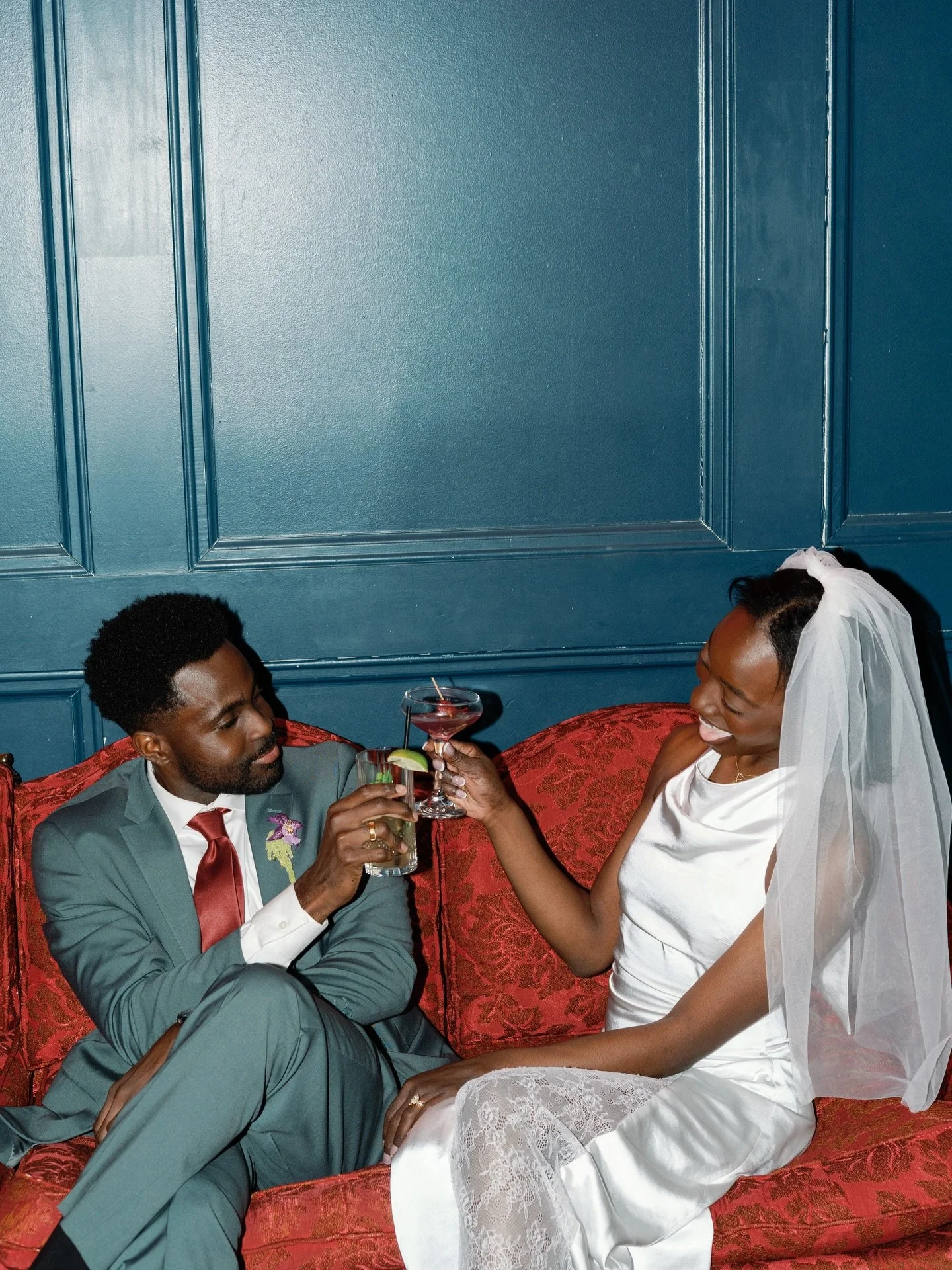 After their courthouse ceremony, these two lovebirds ran off to @sidesaddlesaloon for celebratory drinks.