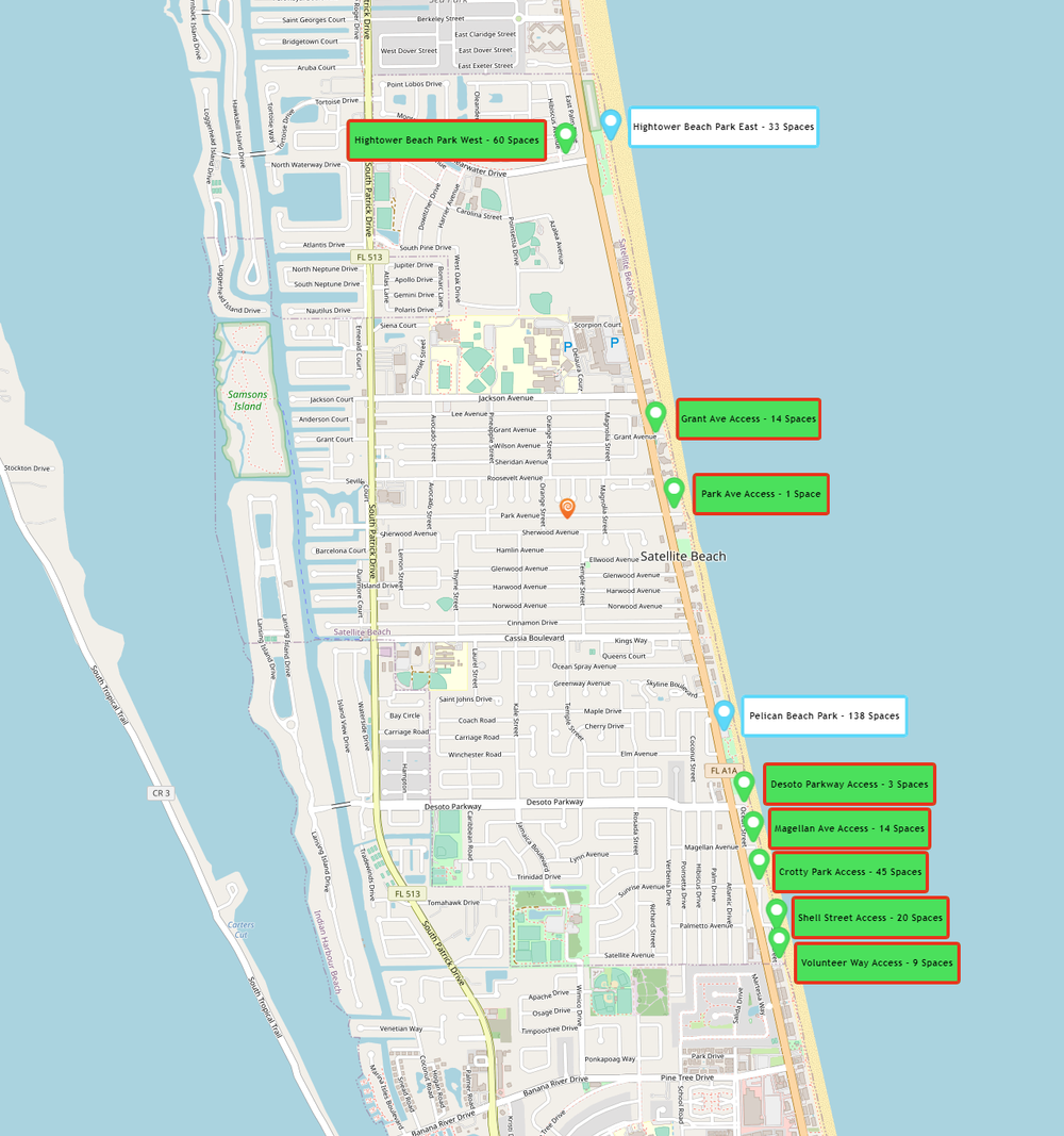 Parking Locations — Satellite Beach