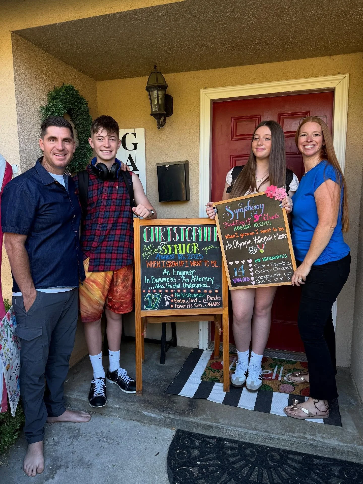 First Week of School actually happened, and we got 2 TALL teens going to @edisonclassof26 -Senior and Freshman&hellip; (love that my sons friends went thrifting for eachother on day one 😂) 
Rich to finally have Christopher and Symphony back together