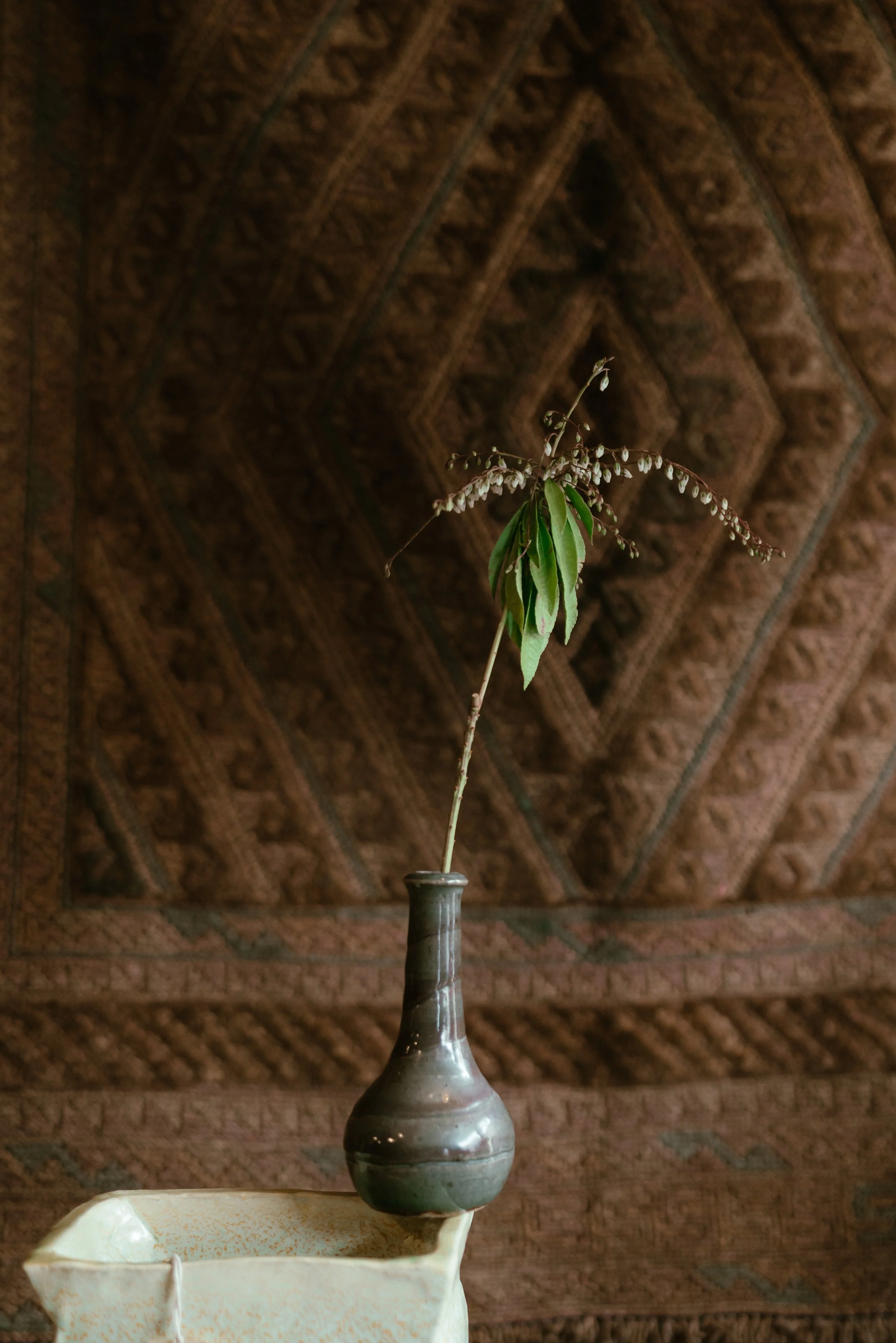 Earthen ceramic bud vase