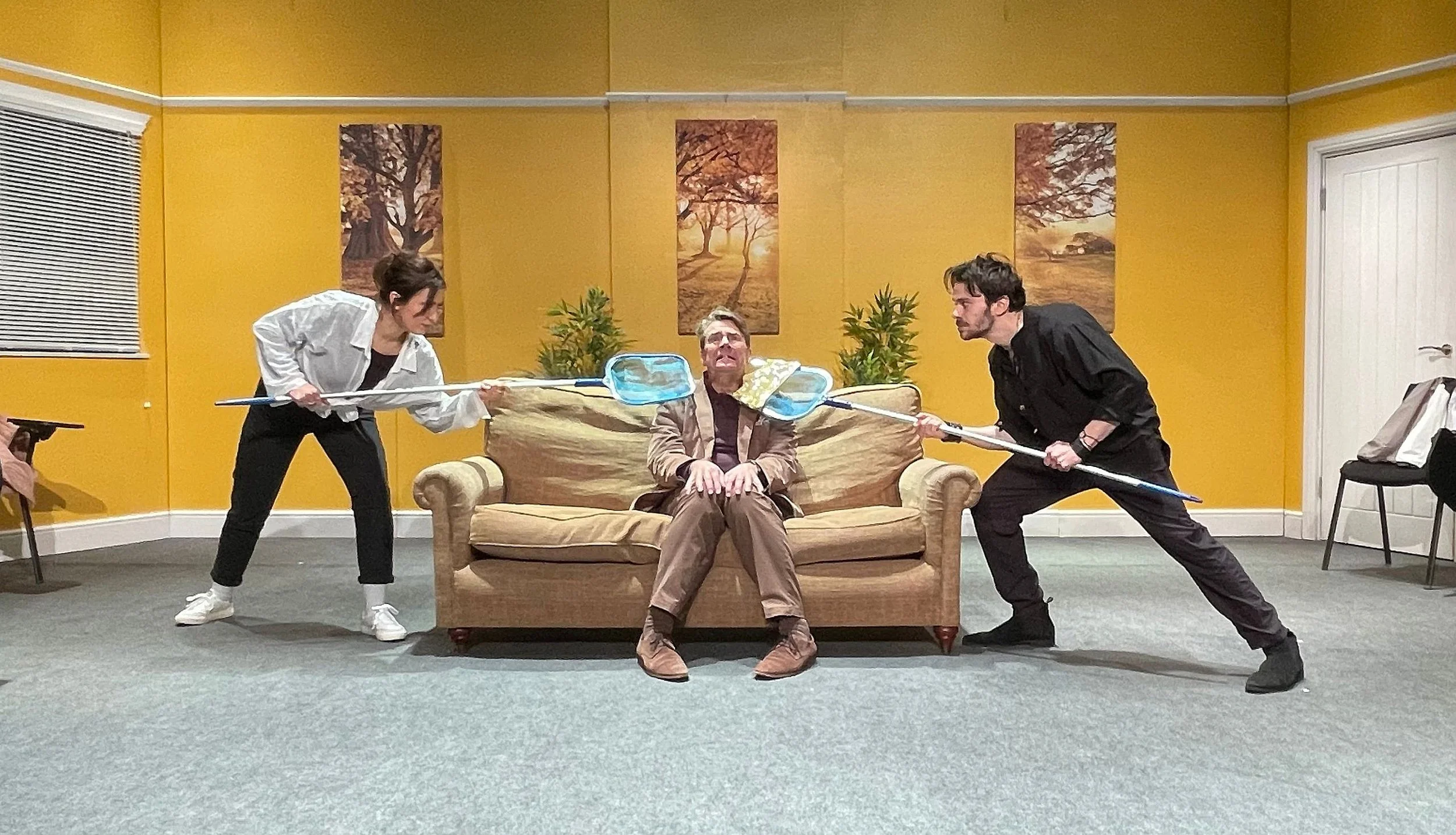 Jumping the Shark by David Cantor & Michael Kingsbury. Upstairs at the Gatehouse, Highgate Village, London N6 to 17 March 2023.  3***. William Russell.